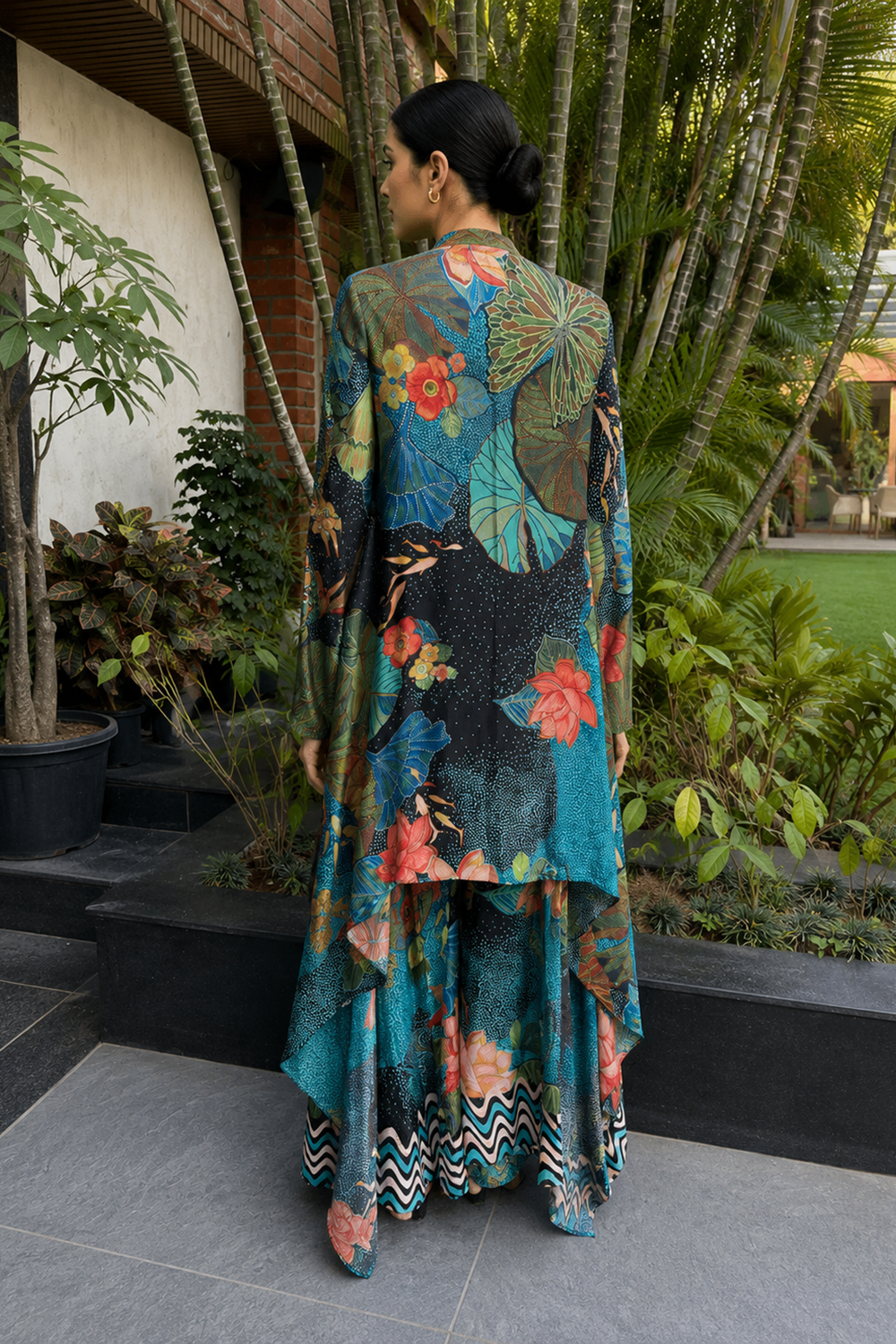 Bohemian Floral Maxi Dress with Kimono Jacket