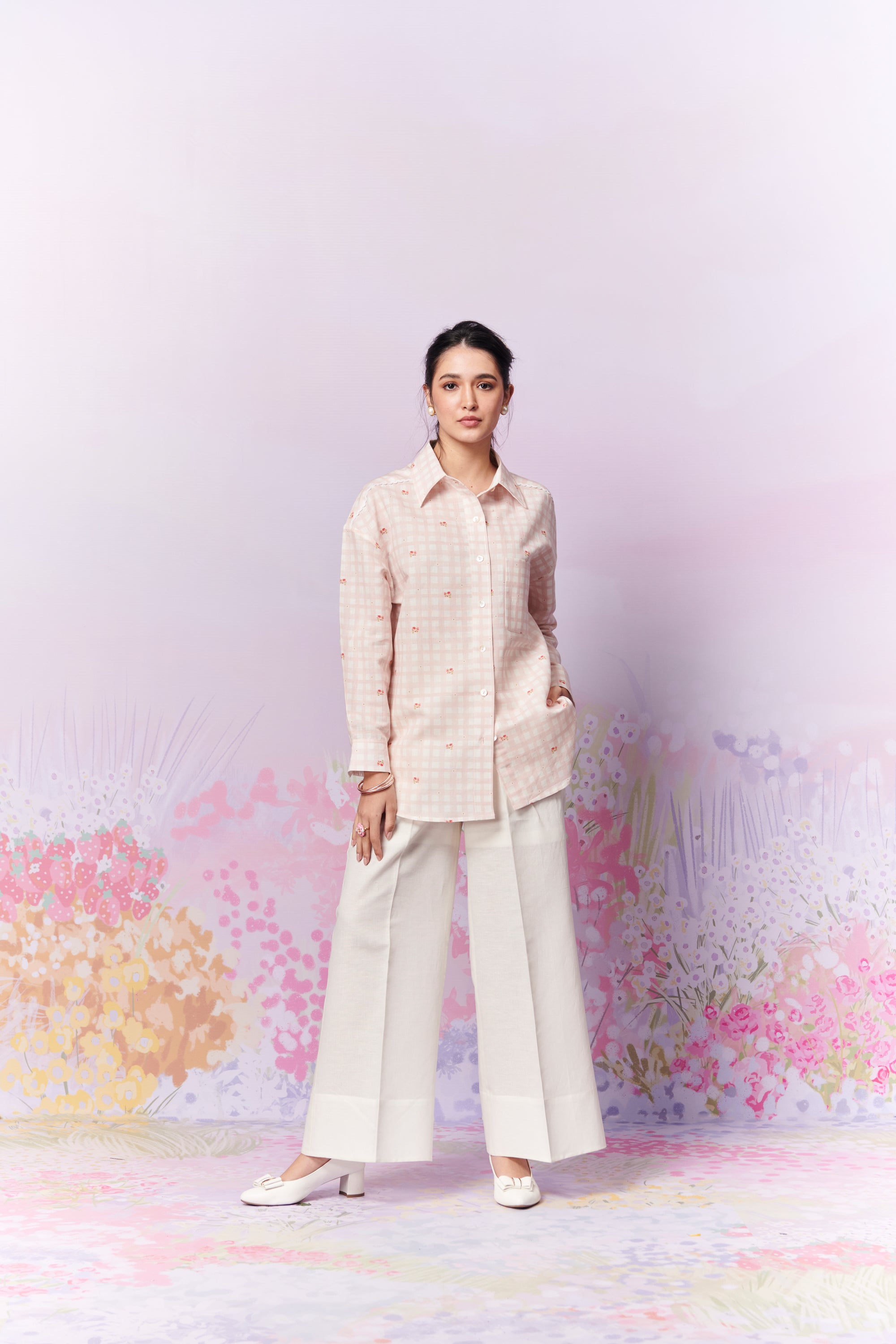 Blush Blossom Shirt And Trousers Co-Ord Set