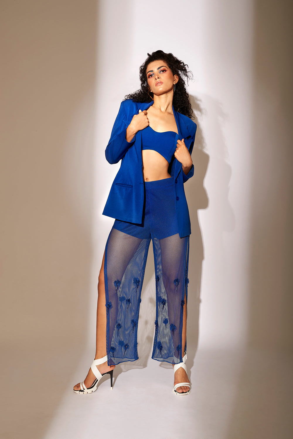 Blue Blazer with Mesh Pants