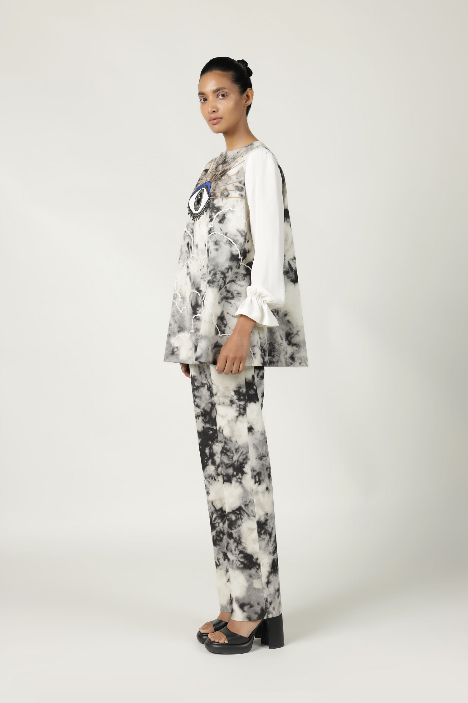 Clouds & Eye Flared Top With Matching Pants