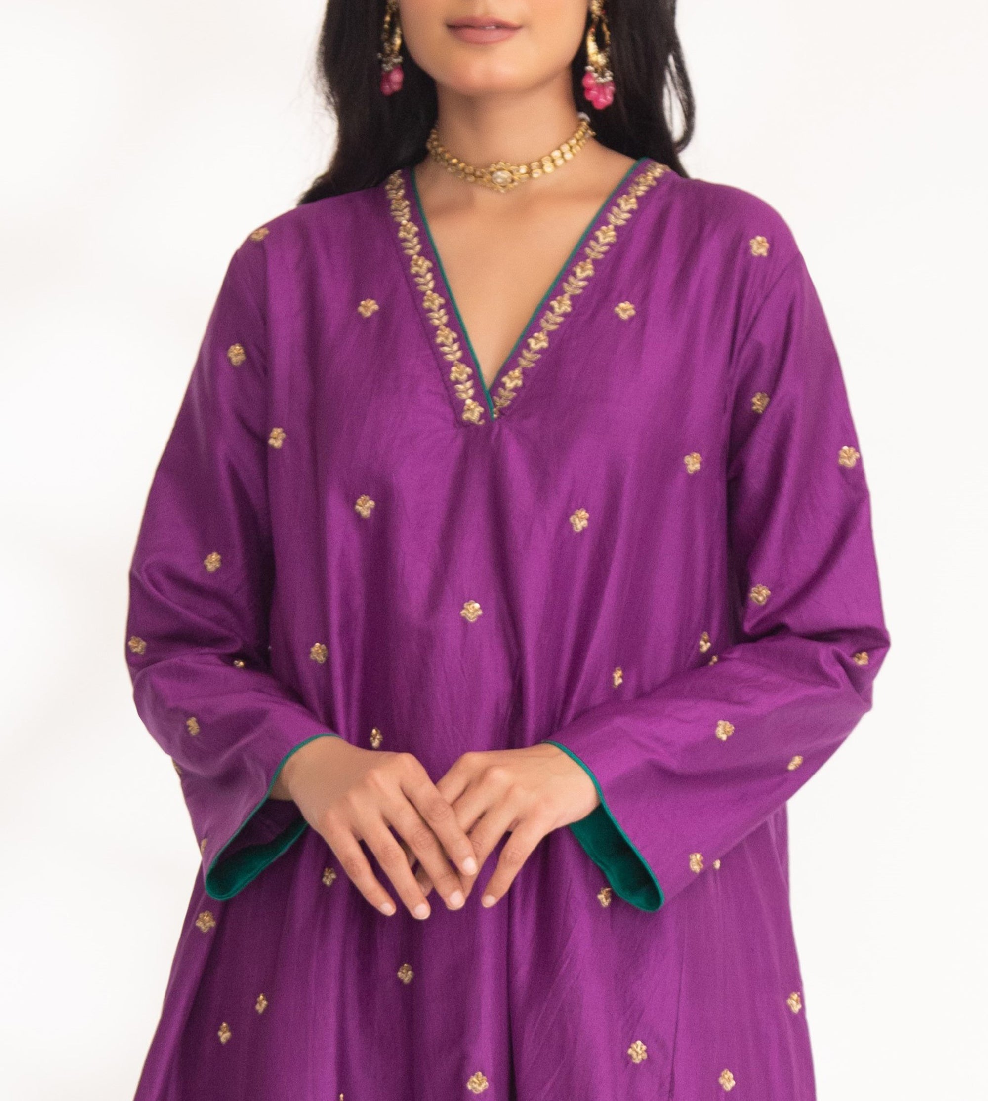CY Chhaya Mehrotra Iya Purple Kurta Set Closeup 2