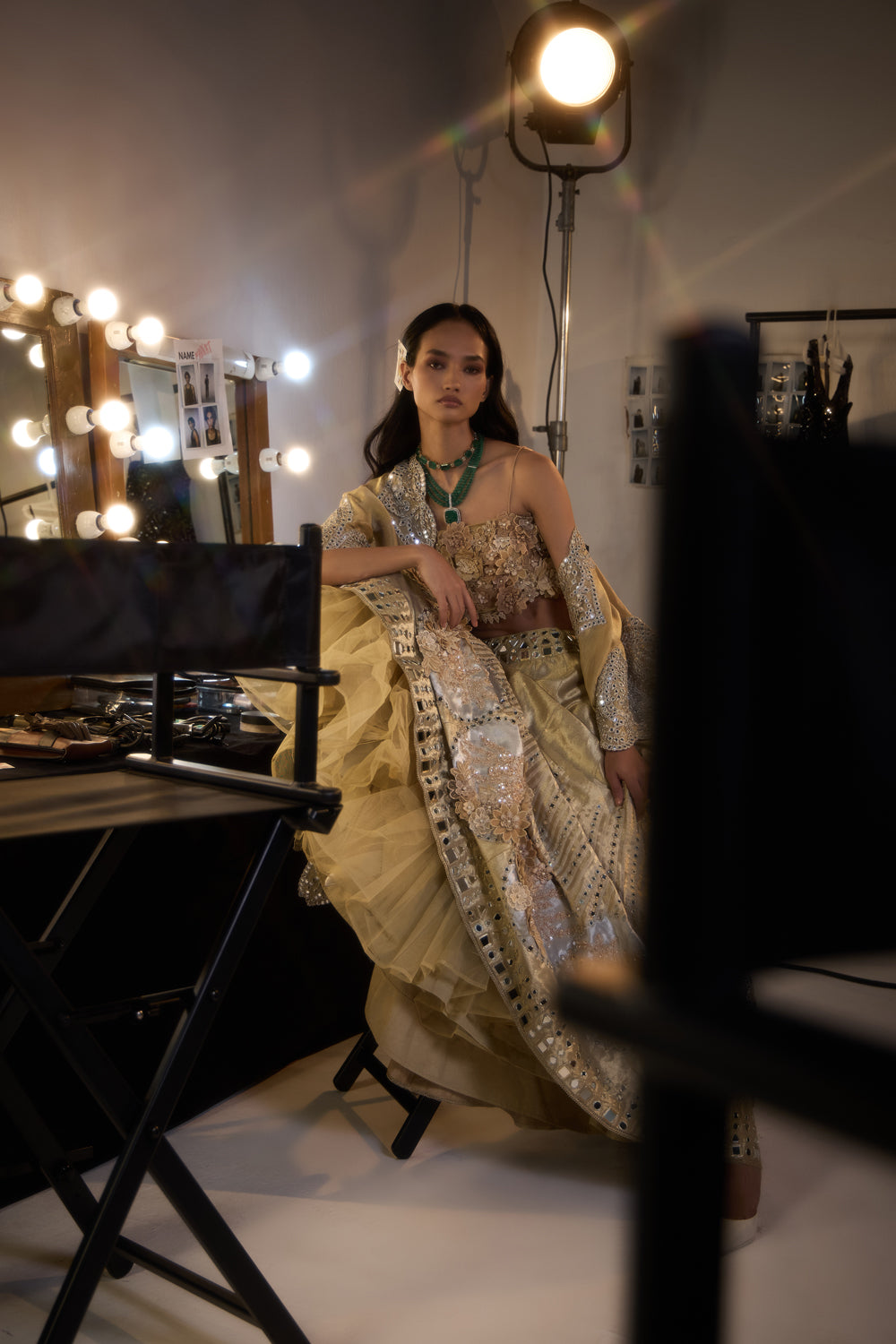 CY 29 India Banarasi Brocade Lehanga Set With Cape Front 2