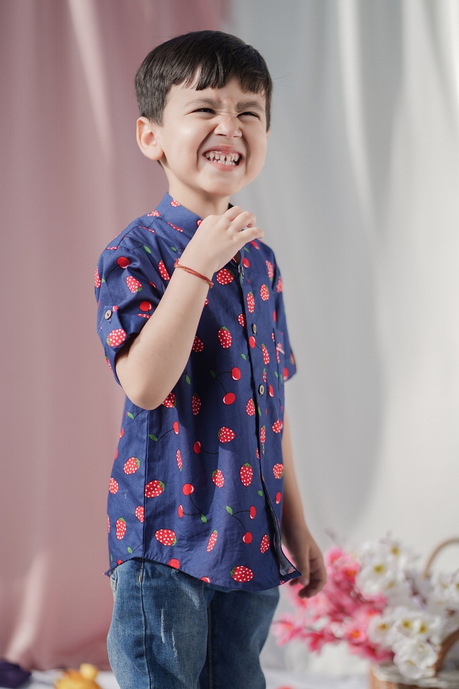 "Berry Blue" Kids Cotton Shirt - CuddlesClothing