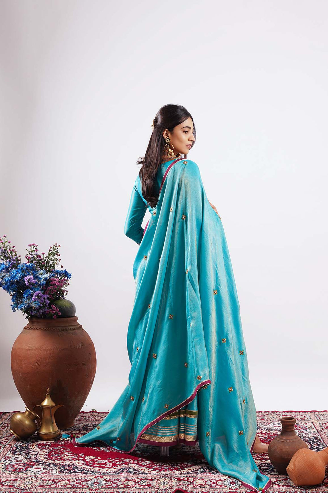 Nazaakat-Blue Embriodered Anarkali Set