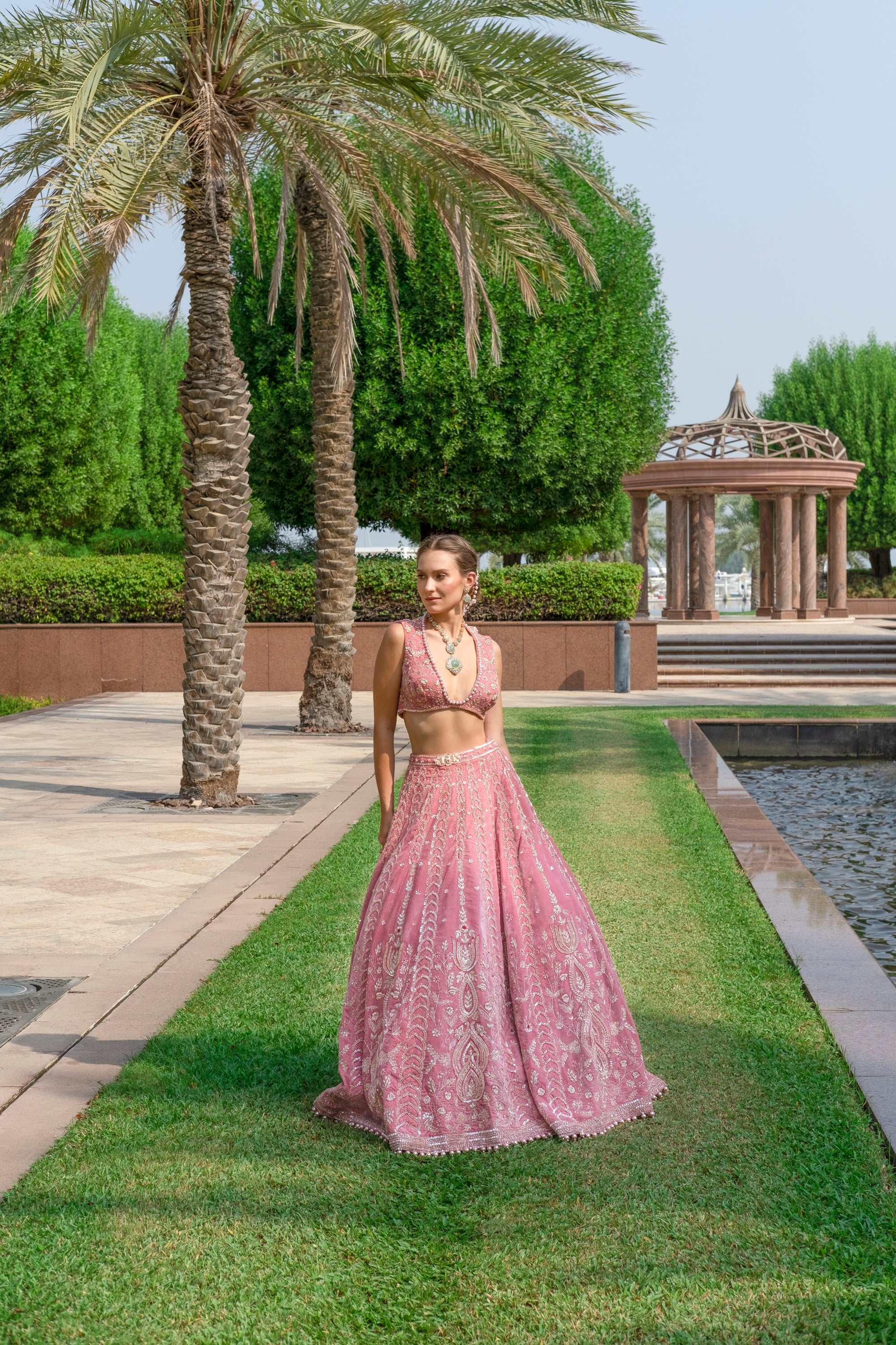 Victoria Rose Pink Lehenga Set