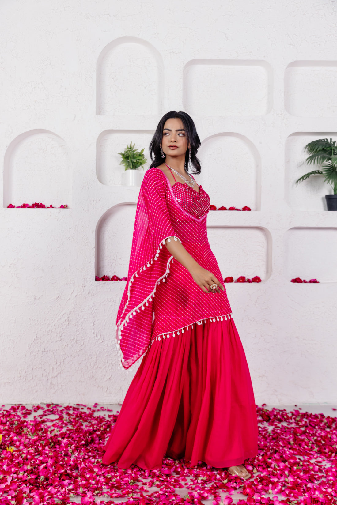 CY Deasha India Myra Pink Mothra Co-Ord Set Front 3