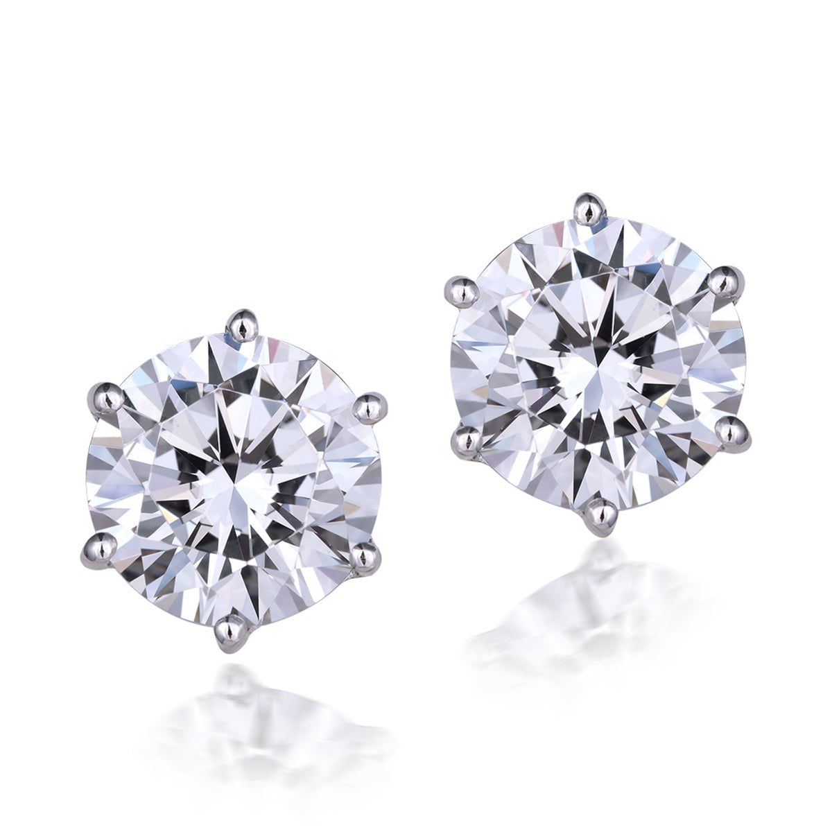 CY Diosa Paris Ear Studs In Brilliant Cut Swarovski Zirconia Stones Front 2