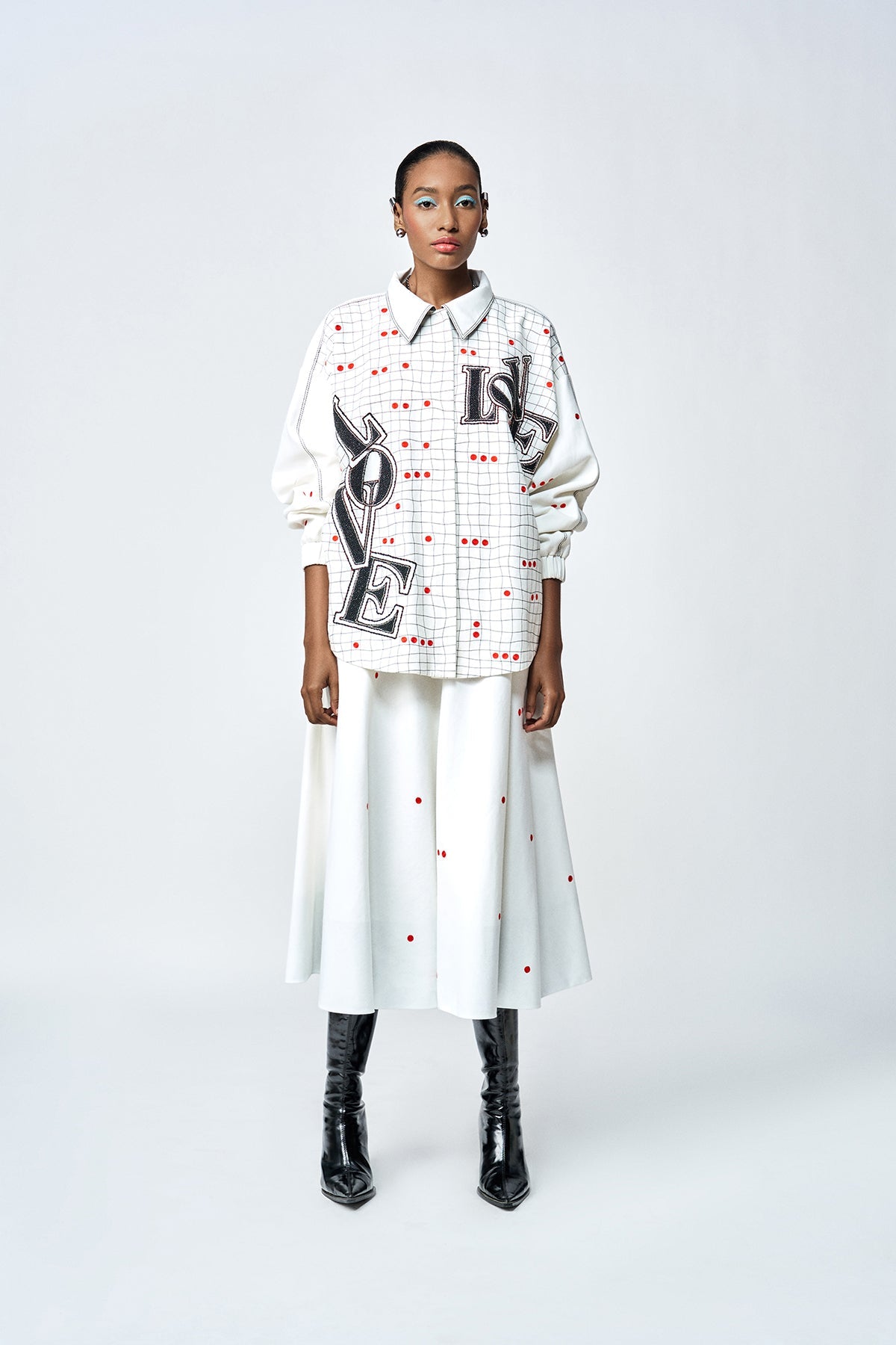 LOVE CHECKS OVERSIZED JACKET