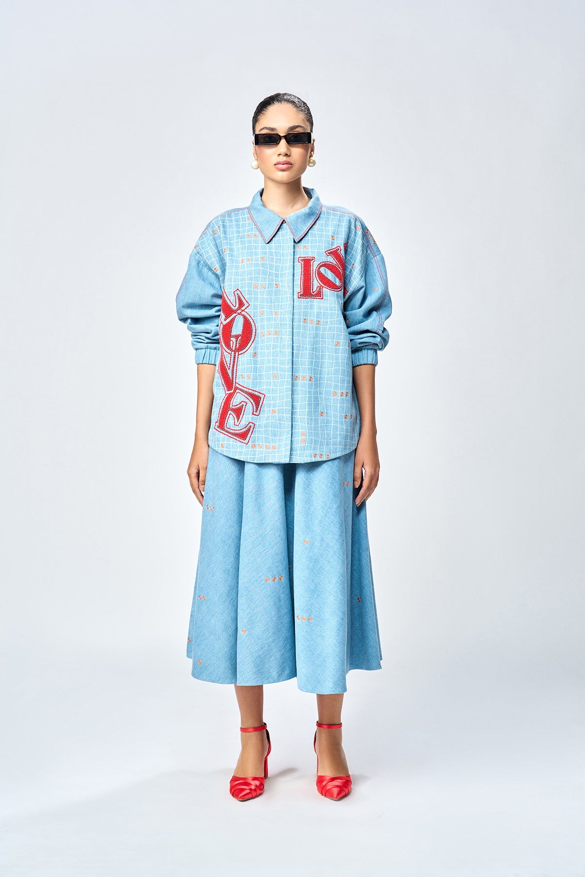 LOVE CHECKS OVERSIZED JACKET