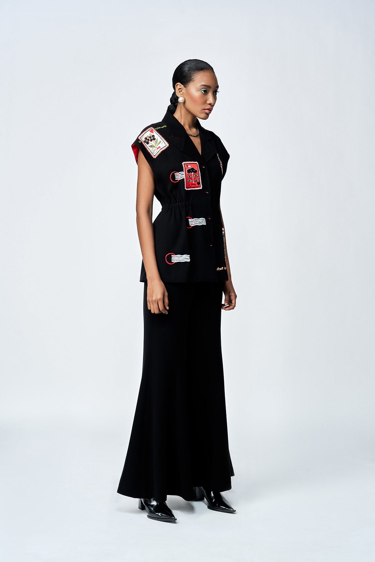 Yami Gautam in STAMP ROBE JACKET WITH BELL BOTTOM PANTS