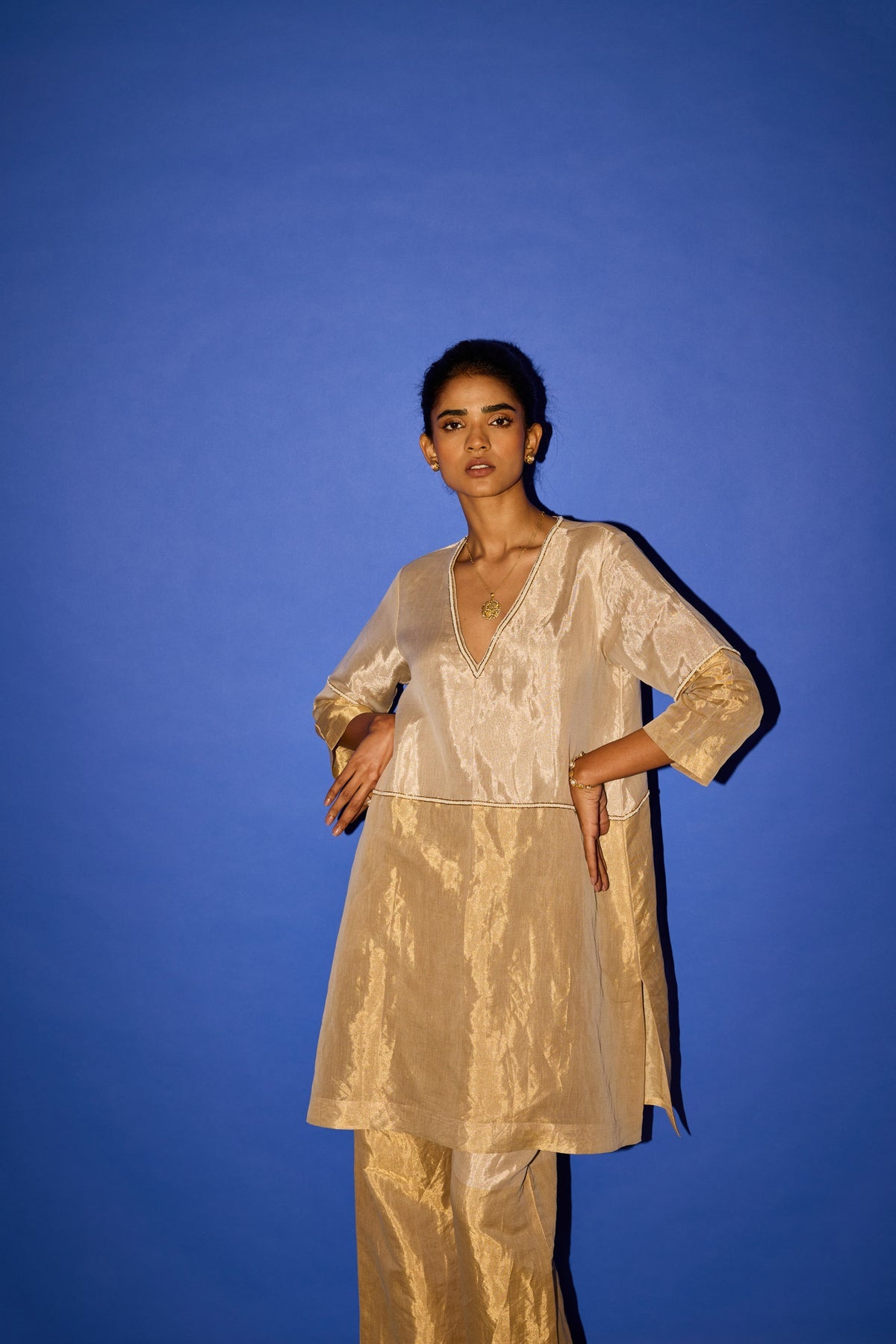 CY Esha Arora Half & Half A Line Kurta Set Closeup 3