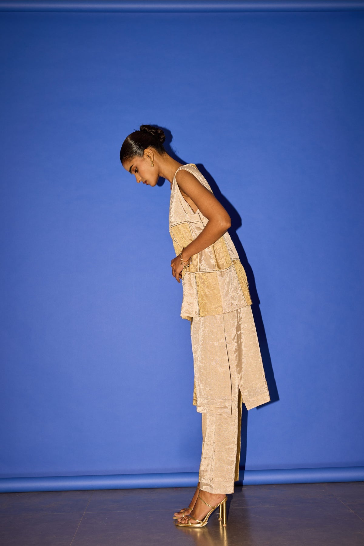 CY Esha Arora Sleeveless Patch Jacket Set Side 1