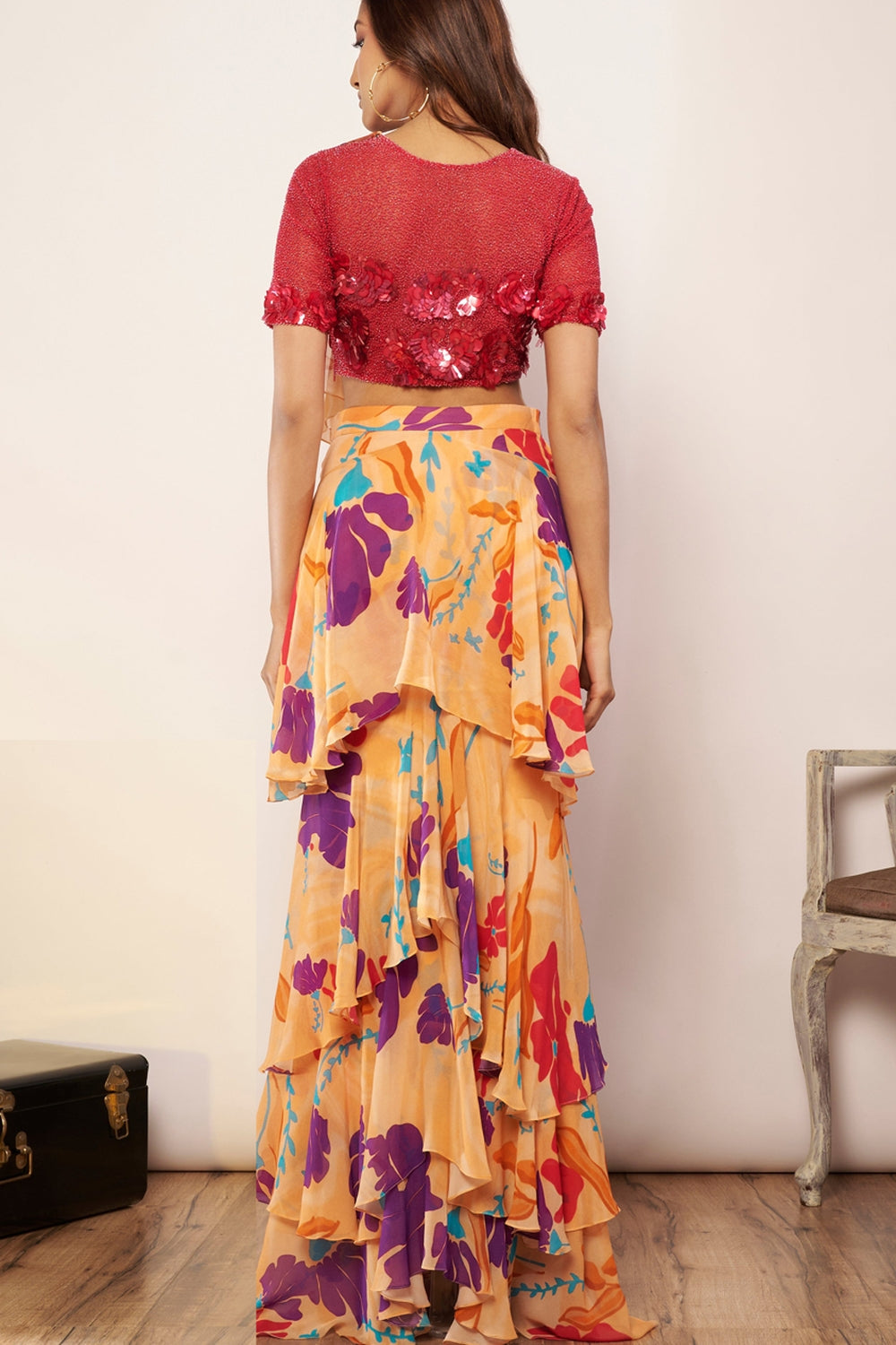 Cerise Pink Hand Embroidered Blouse