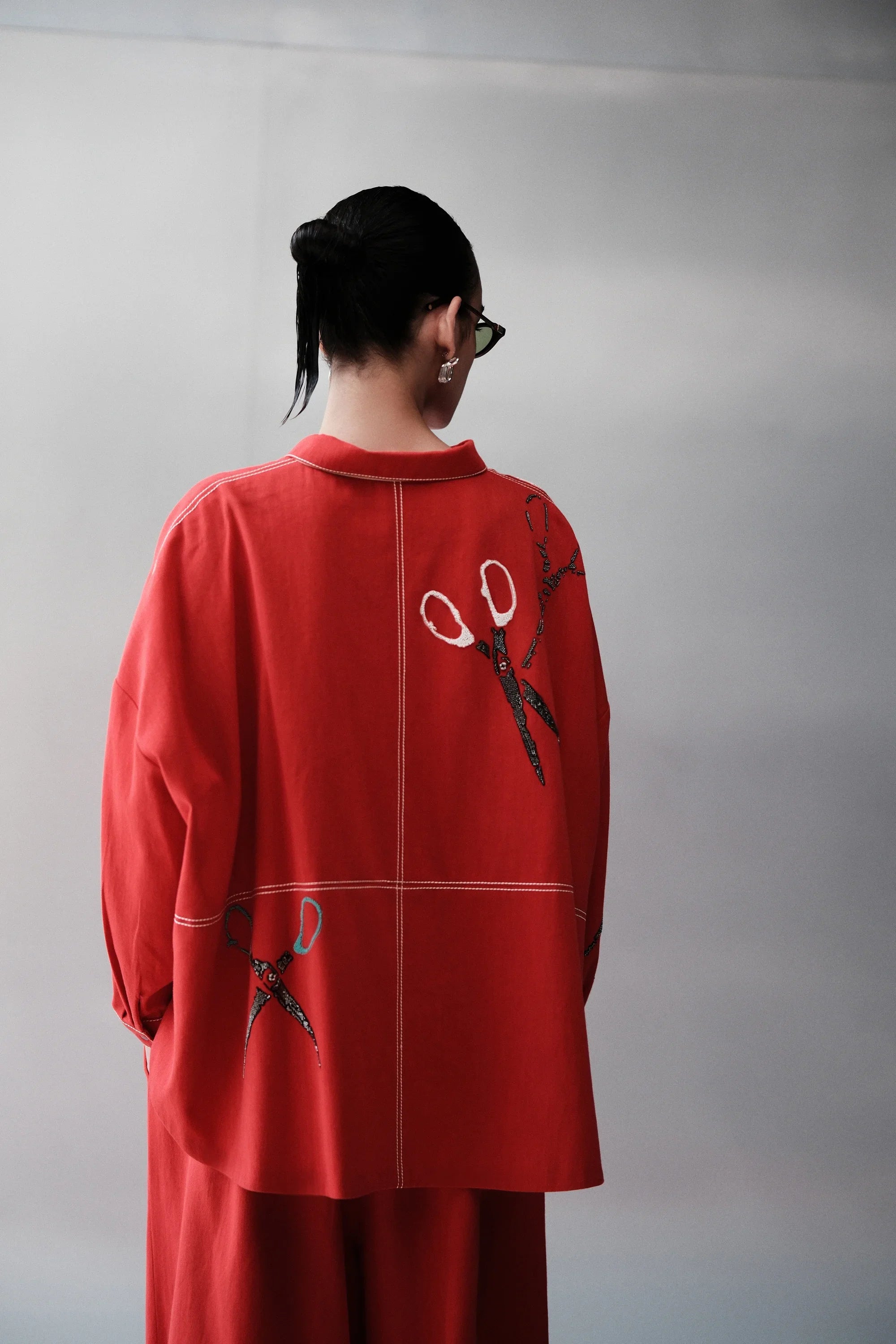 FREE FLOW PANTS OF ( SCISSORS OVERSIZED SHACKET )