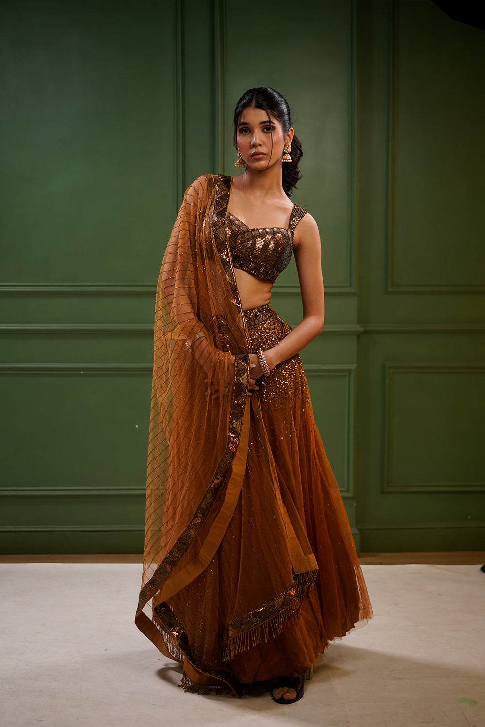 Bold Bronze Beauty Lehenga Set