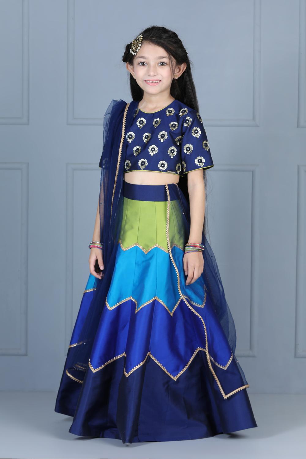 Embriodered Choli With Multi Colour Lehenga