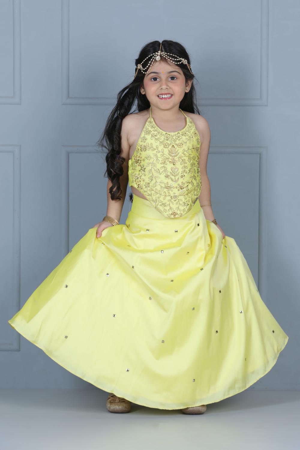 Halter Blouse With Silk Lehanga