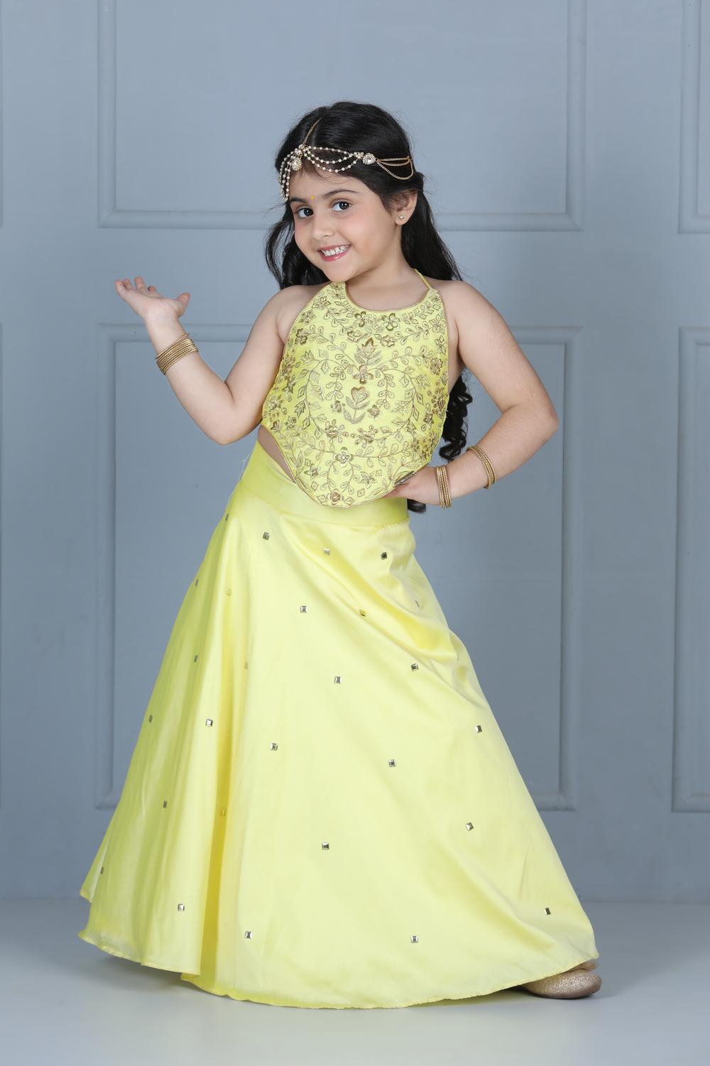 Halter Blouse With Silk Lehanga