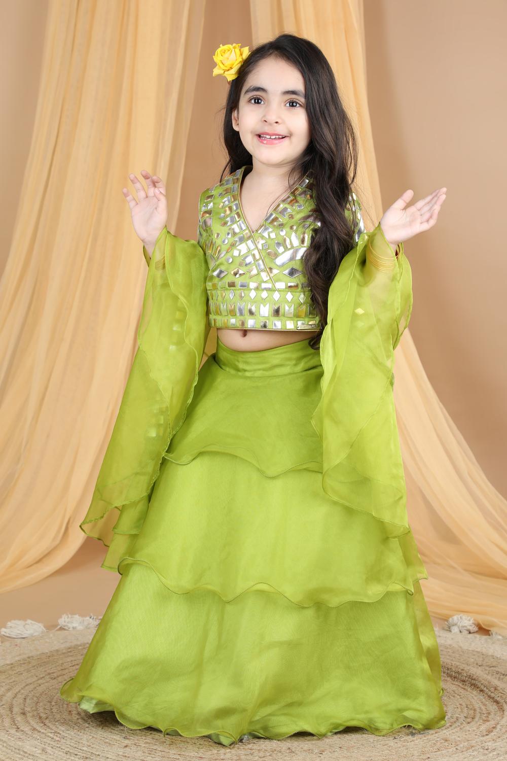 Lehenga With Blouse With Leather Work