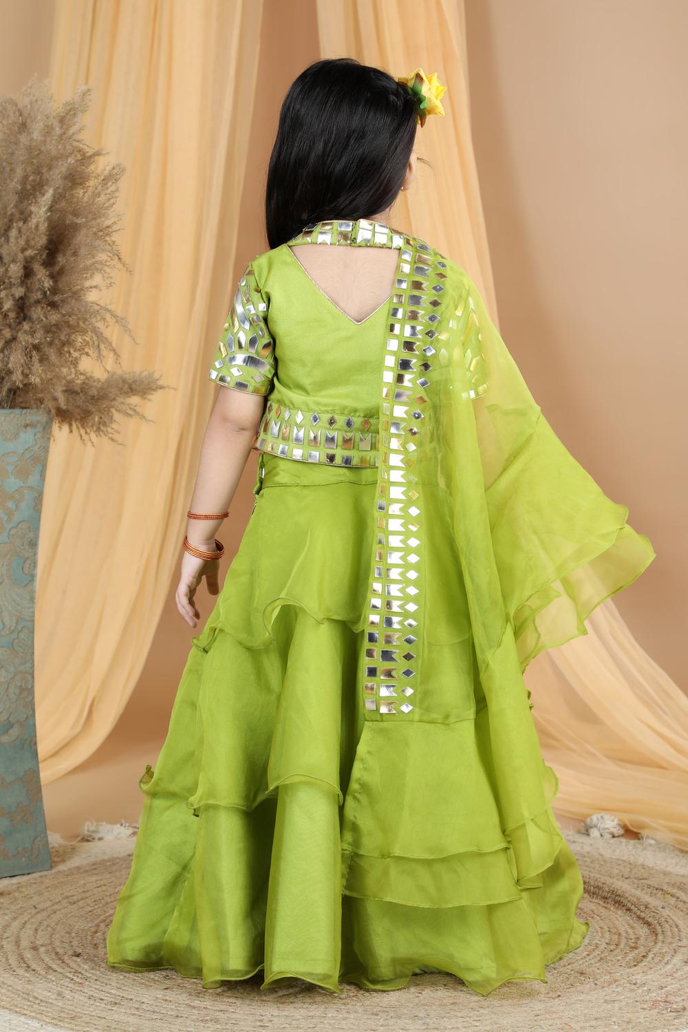 Lehenga With Blouse With Leather Work