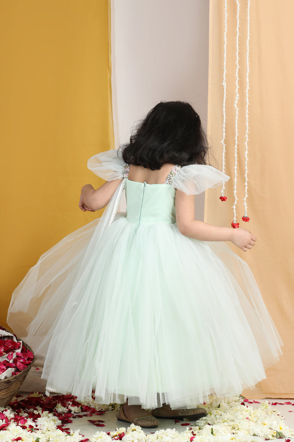 Flair Gown With Hand Embroidery On Yoke