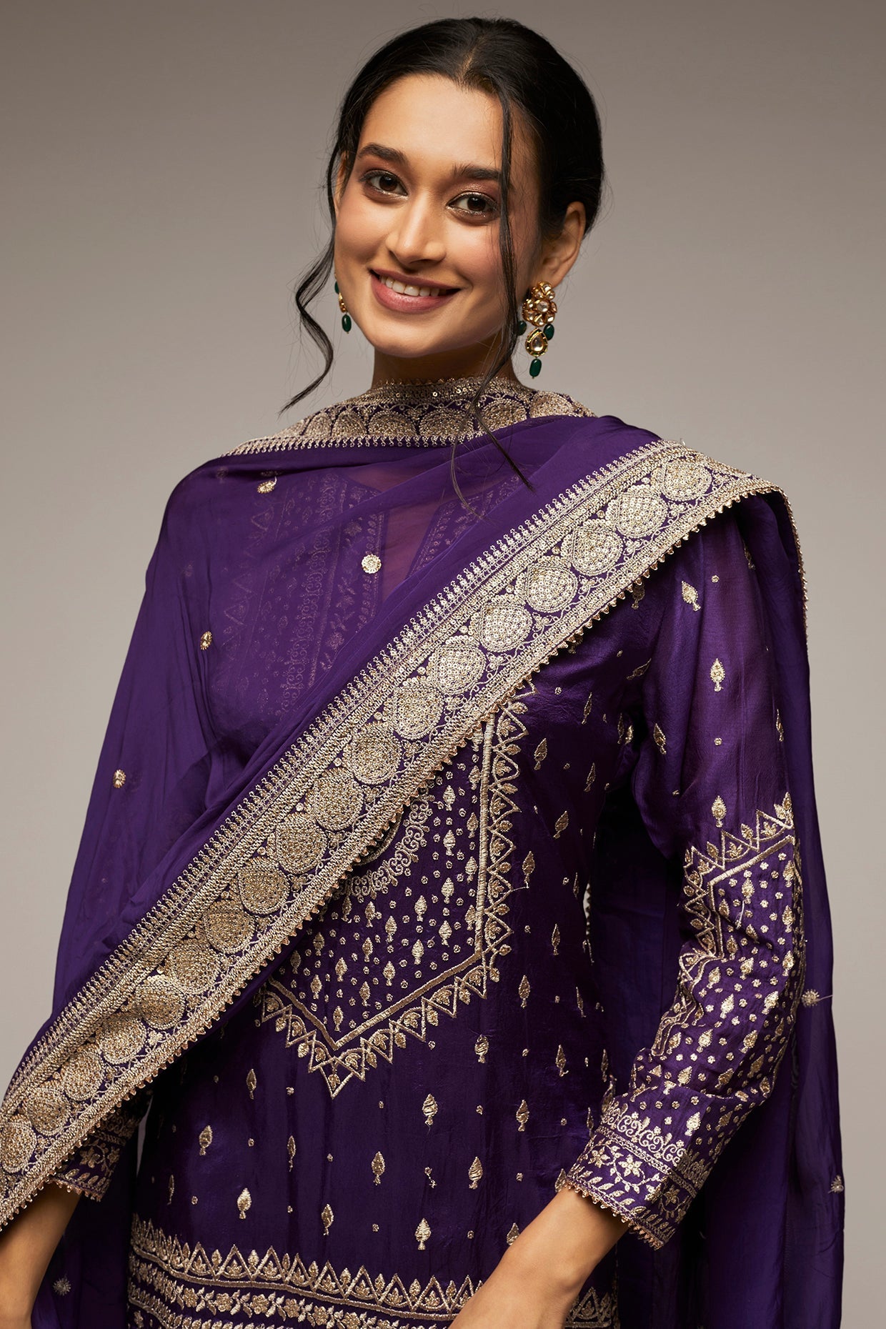 Rati Short Kurta With Jamdani Garara Set