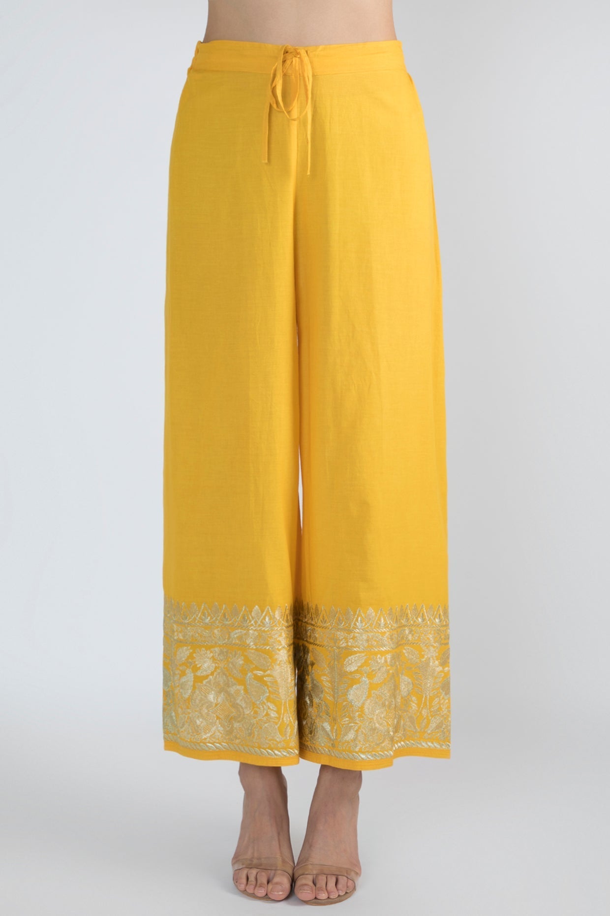 Meera Yellow Jacket Palazzo Set