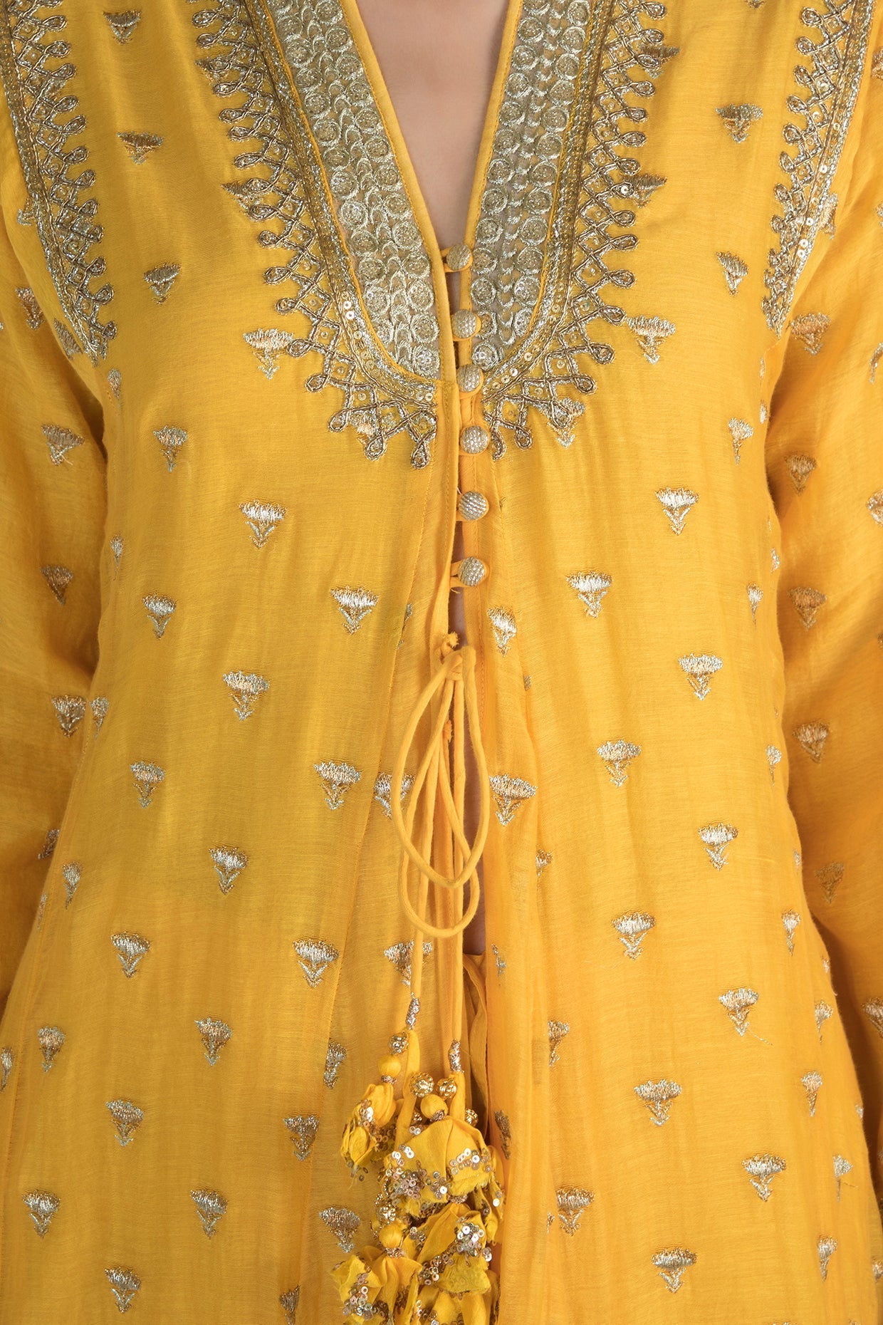 Meera Yellow Jacket Palazzo Set