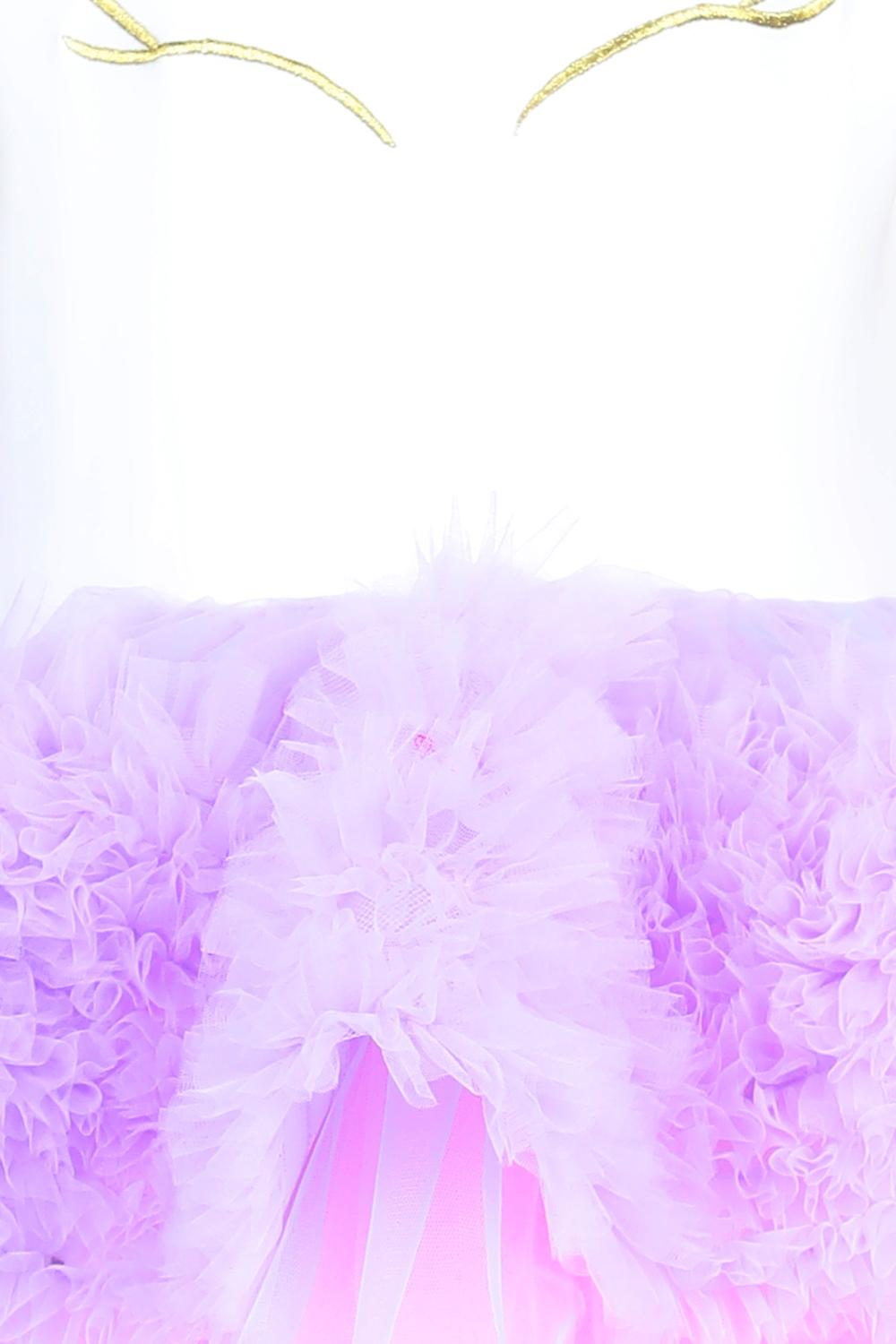 Unicorn Dress With Golden Eyebrow Embroidery