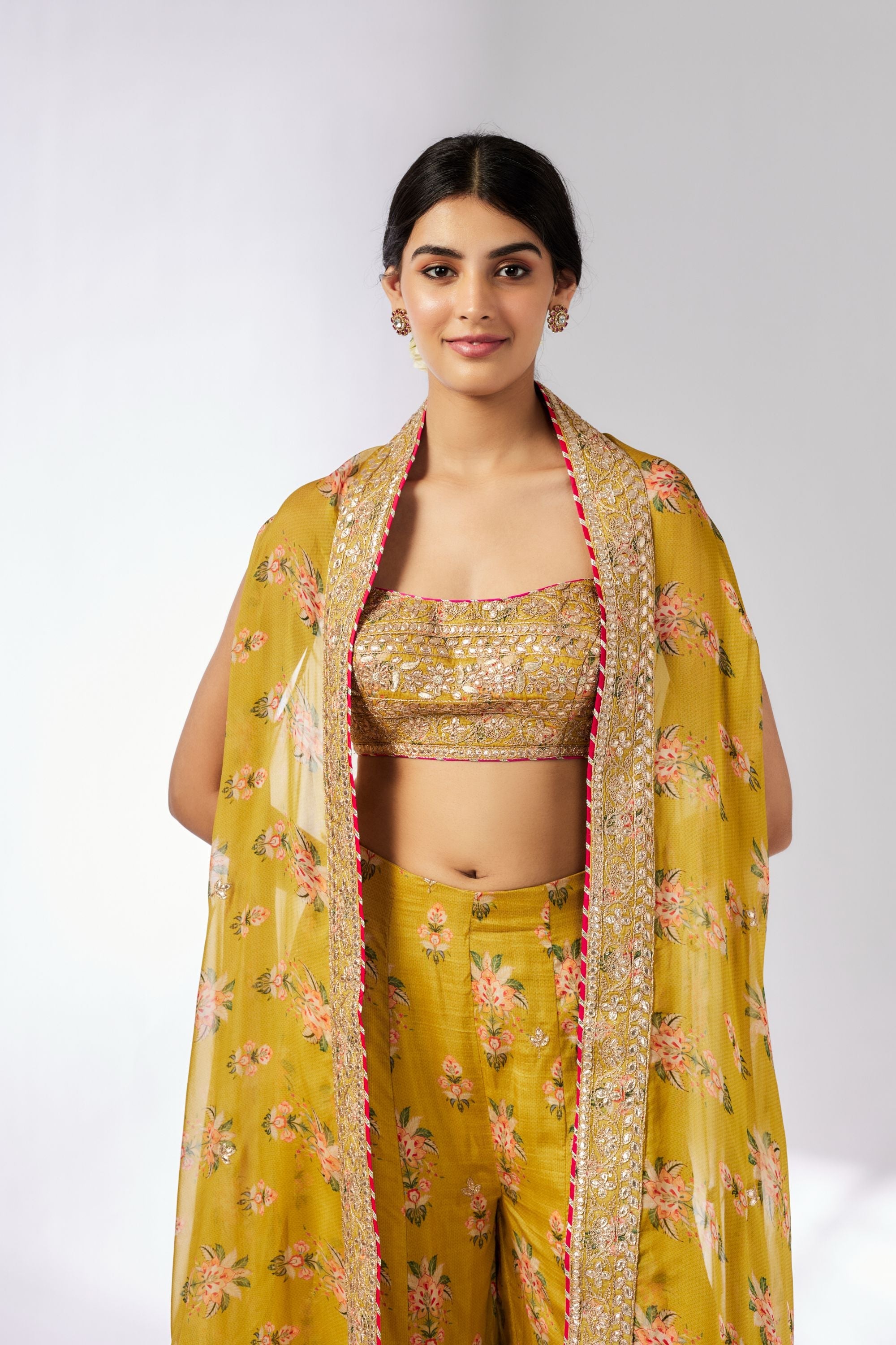 CY Gopi Vaid Jisha Mustard Pant Set Closeup 1