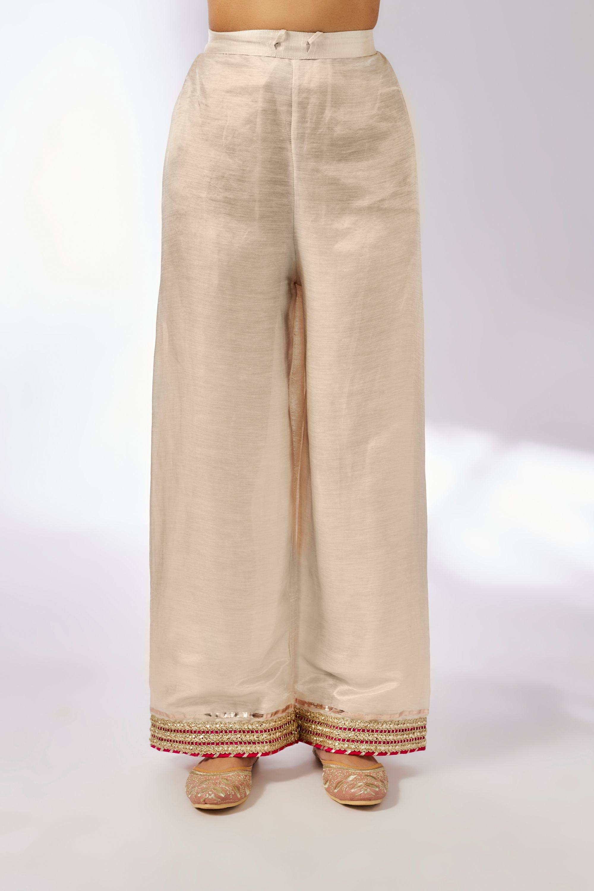 CY Gopi Vaid Mansi Ivory Embroidered Palazzo Set Closeup 2