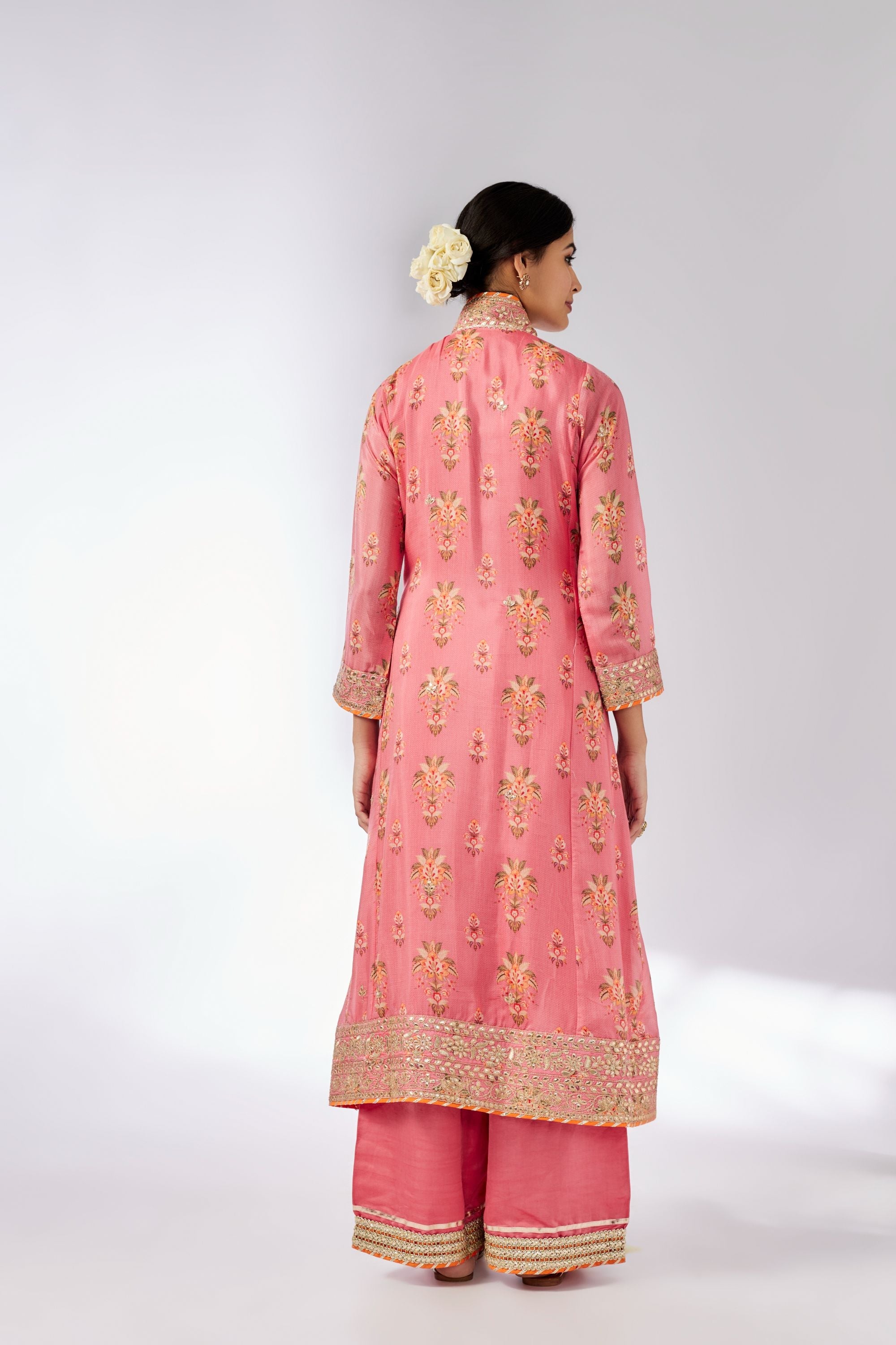 CY Gopi Vaid Mansi Pink Embroidered Palazzo Set Back 1