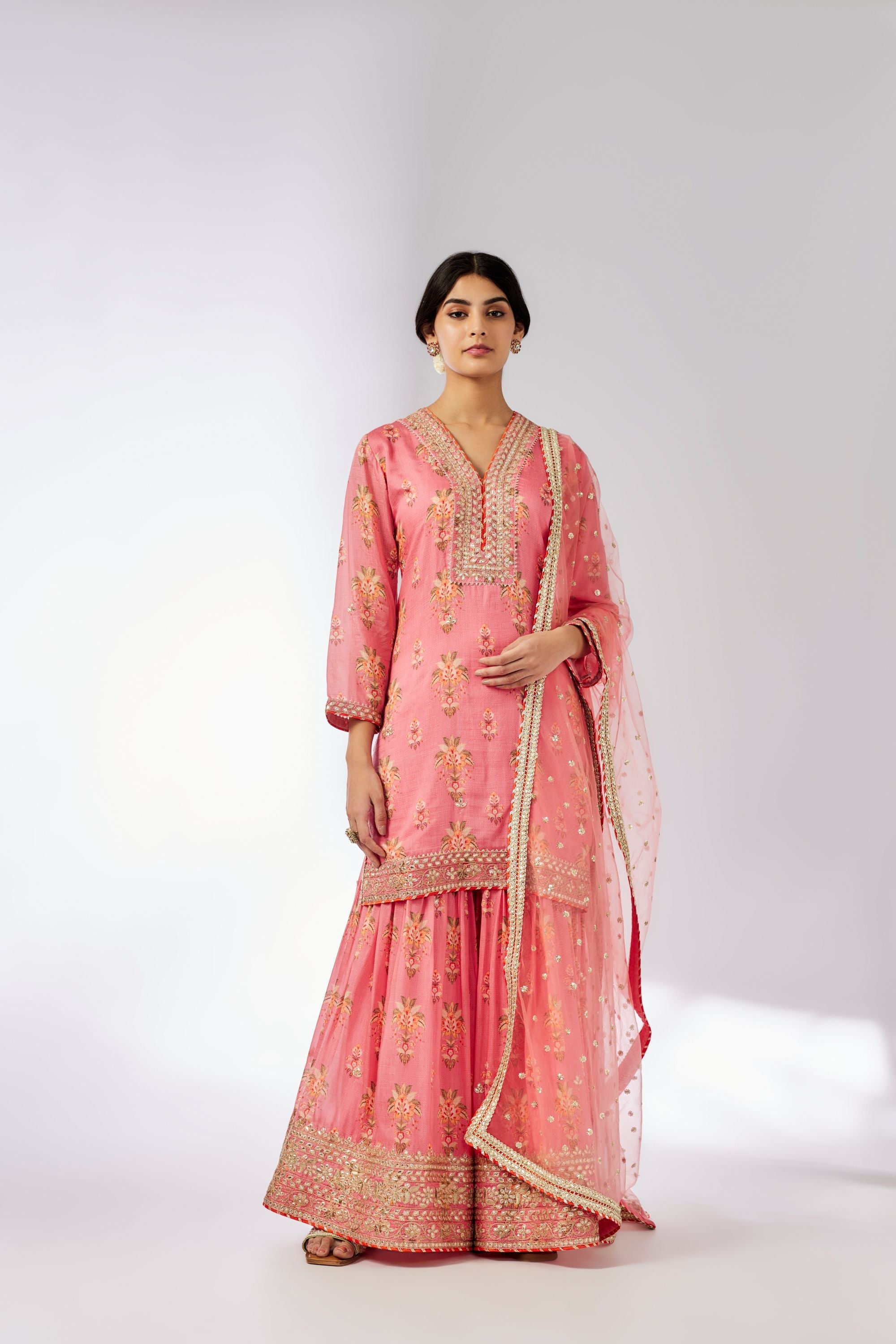 CY Gopi Vaid Sadhna Pink Sharara Set Front 1