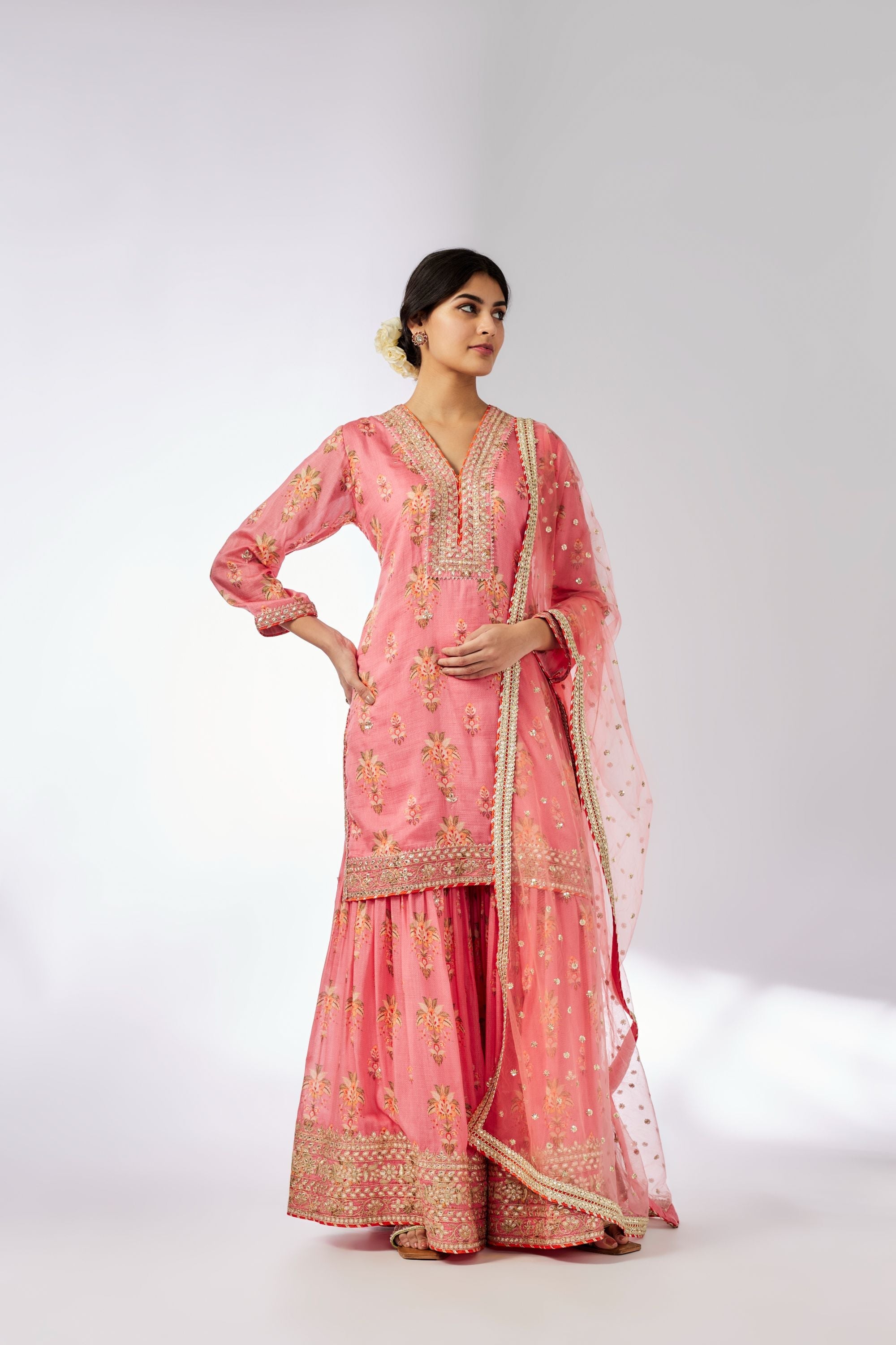 CY Gopi Vaid Sadhna Pink Sharara Set Front 2