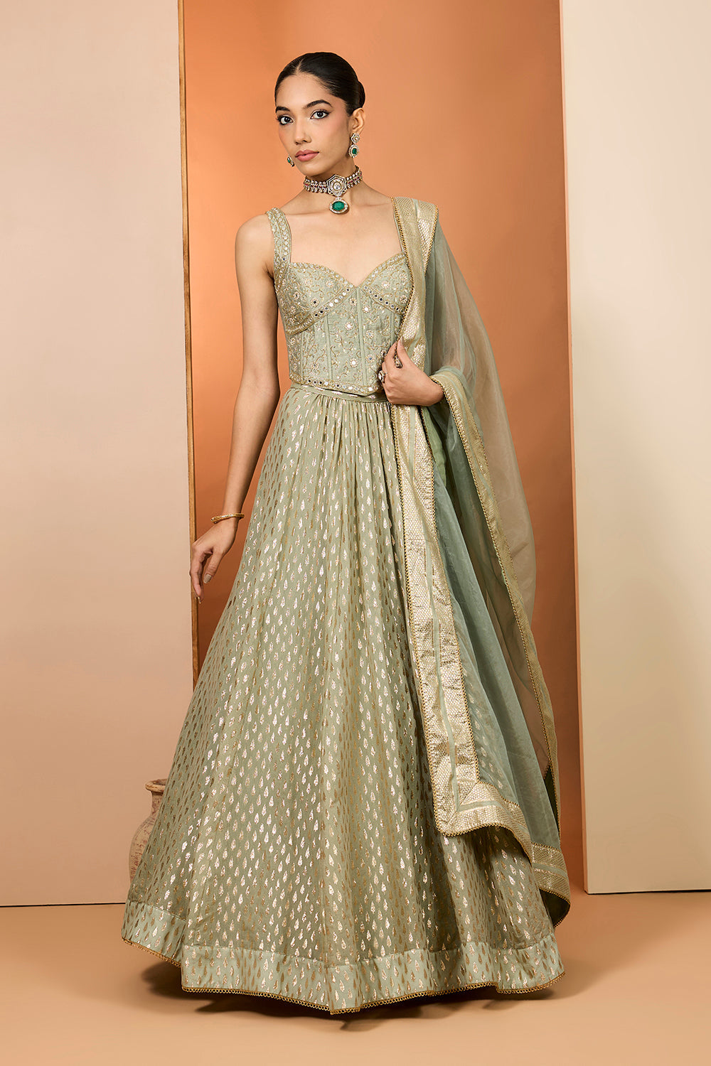 Green  Lehenga Set
