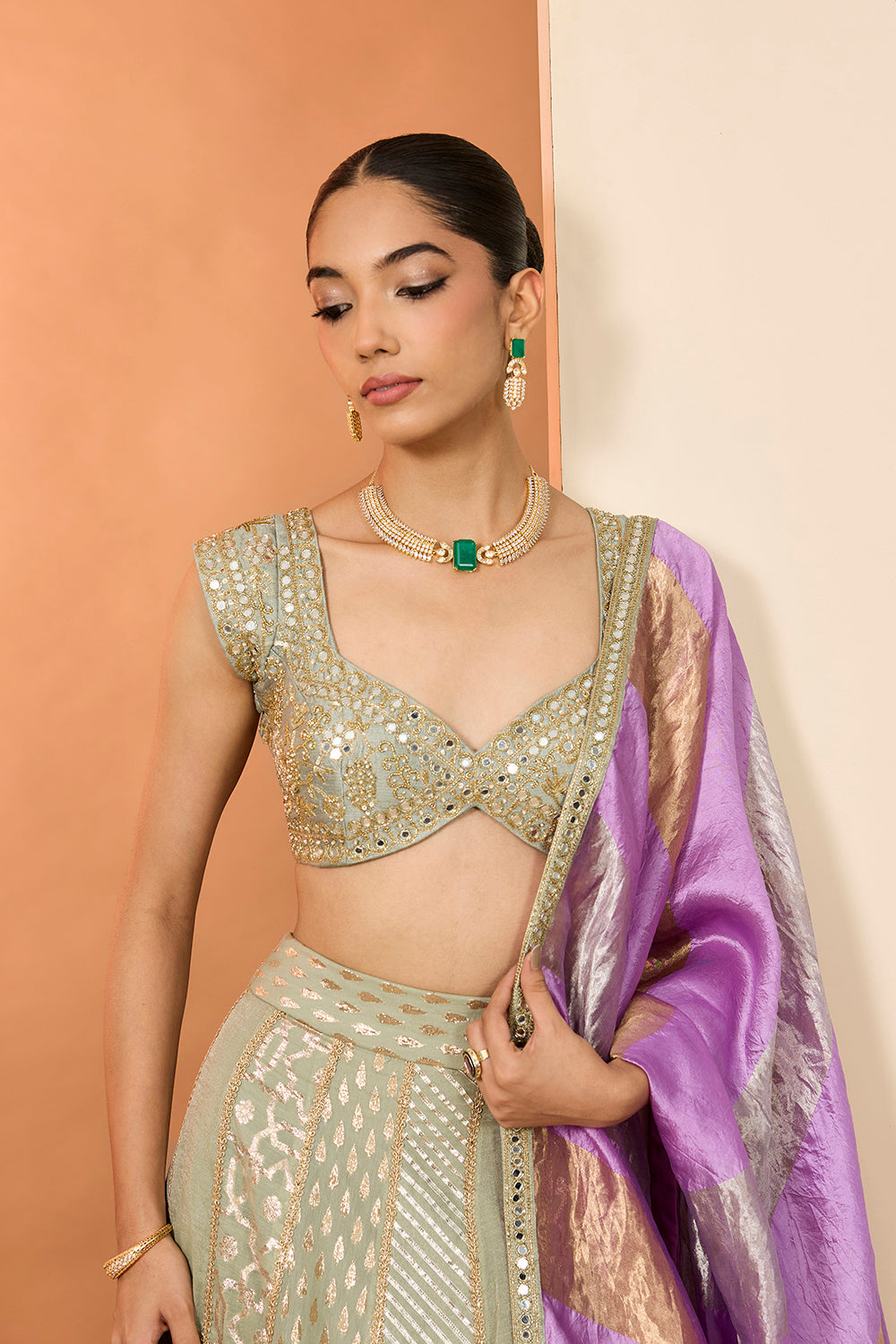 Green Lehenga Set