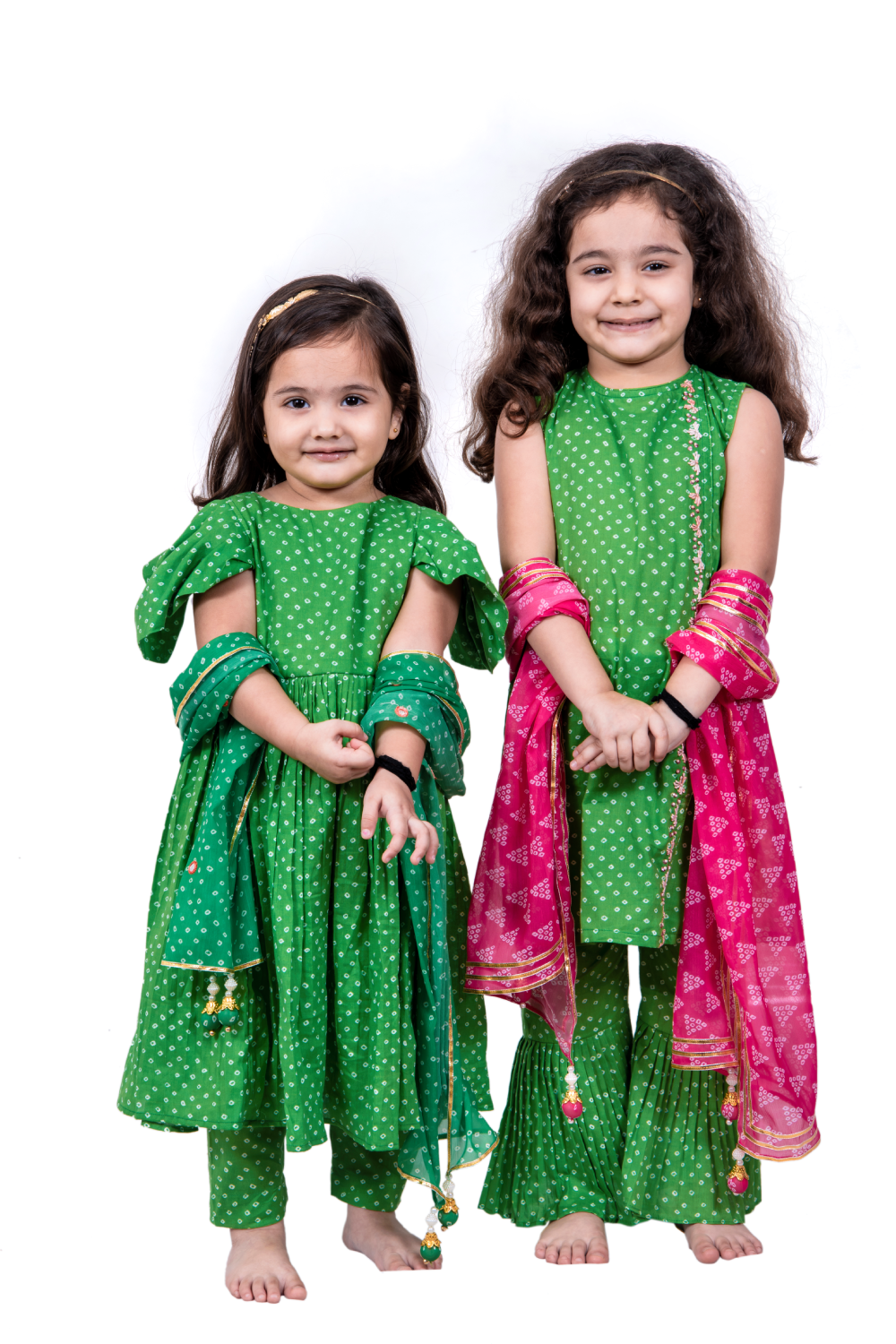 GREEN BANDHANI ANARKALI SET