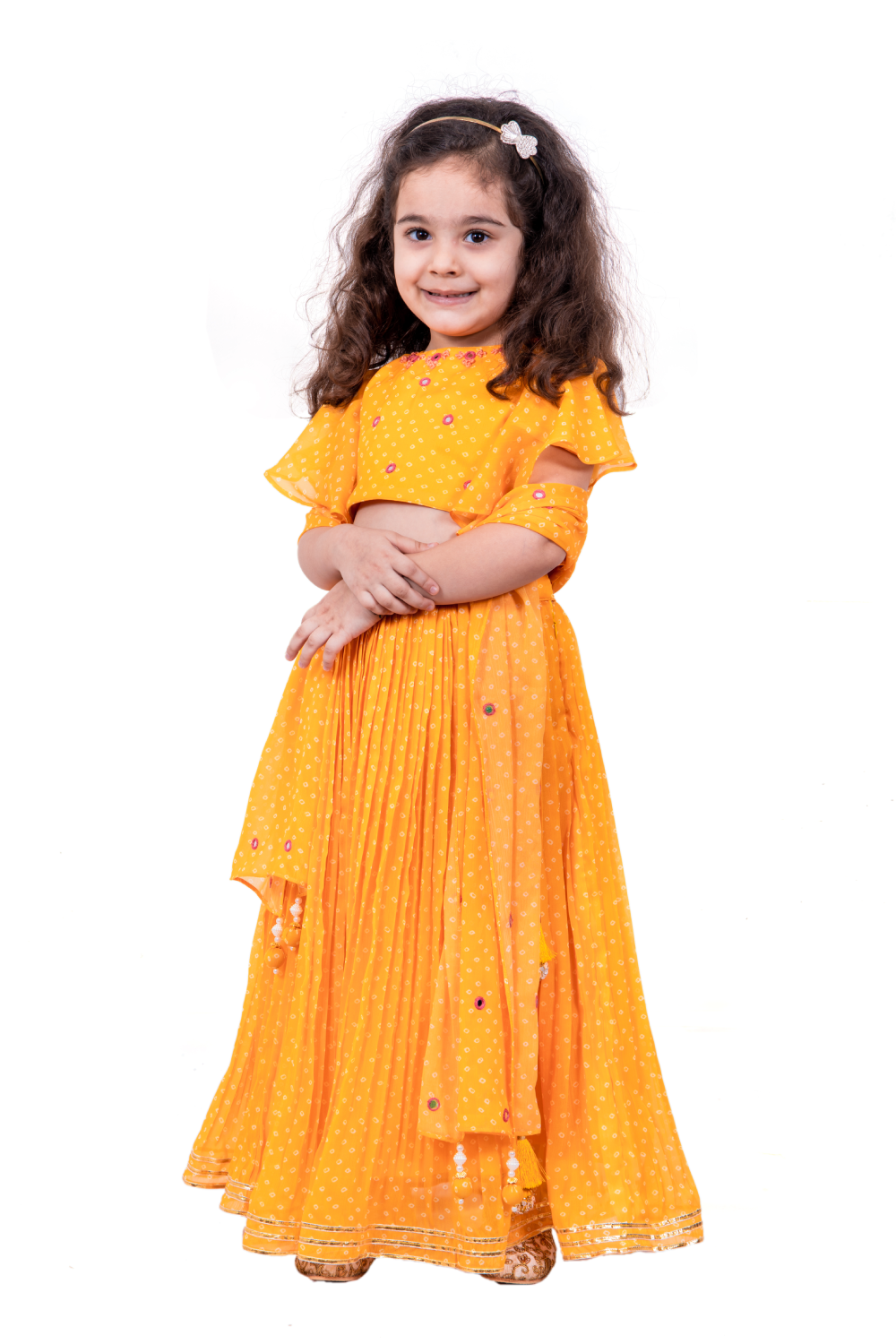 YELLOW BANDHANI LEHENGA SET