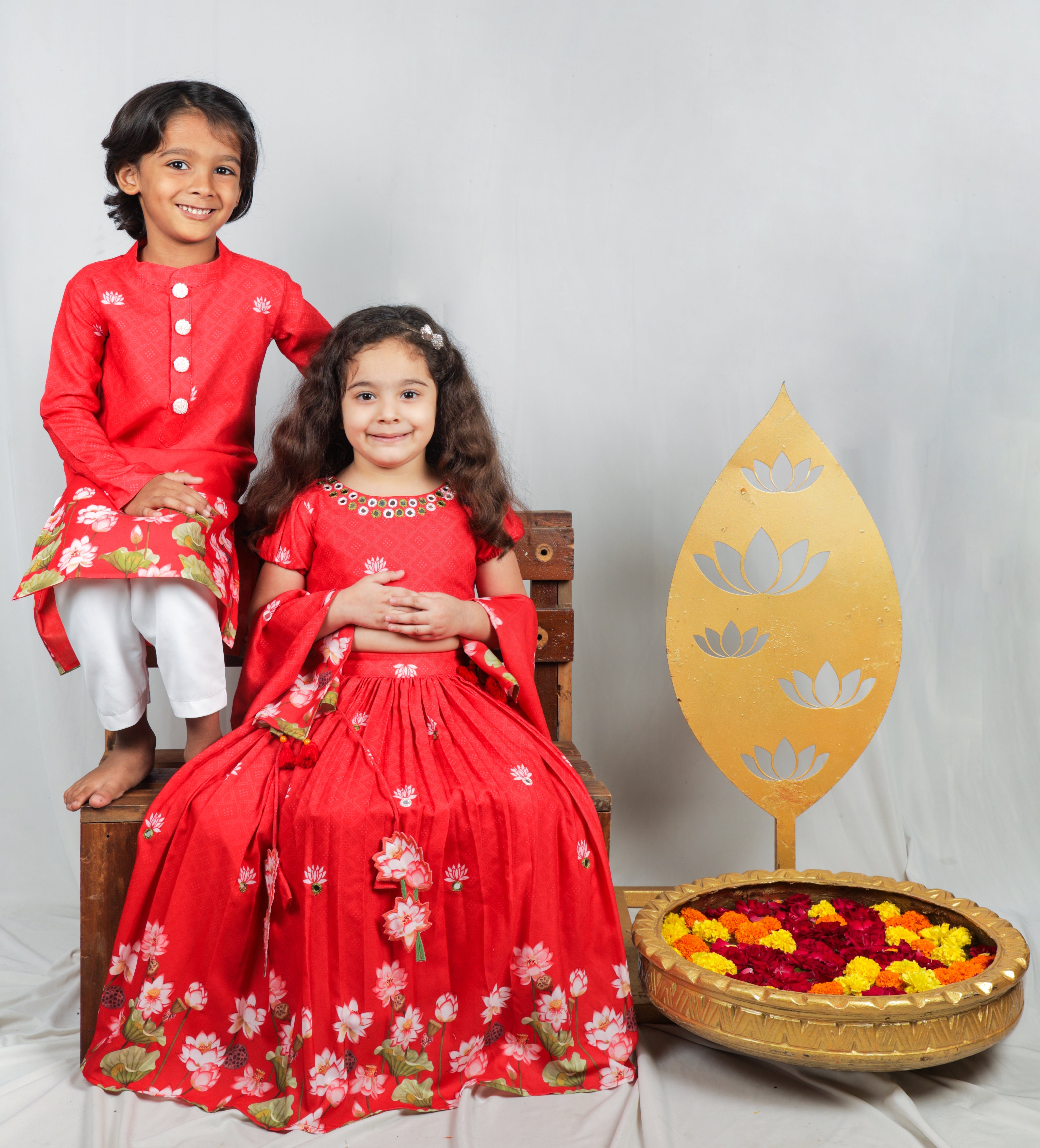 RED PICHWAI LEHENGA SET