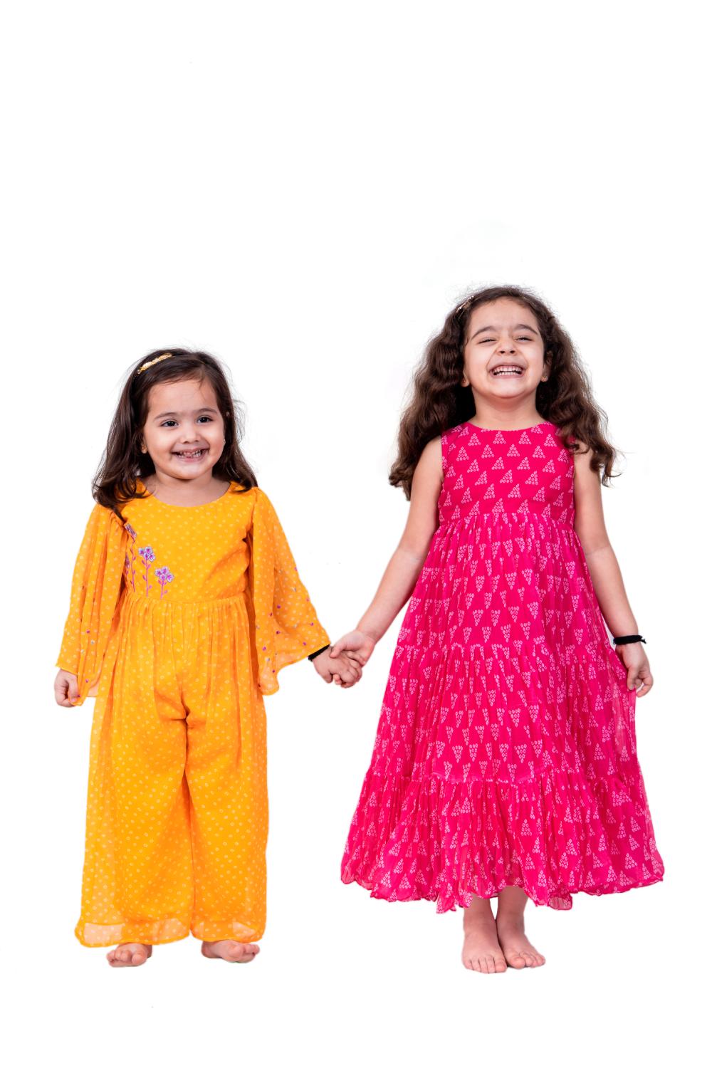 YELLOW BANDHANI JUMPSUIT