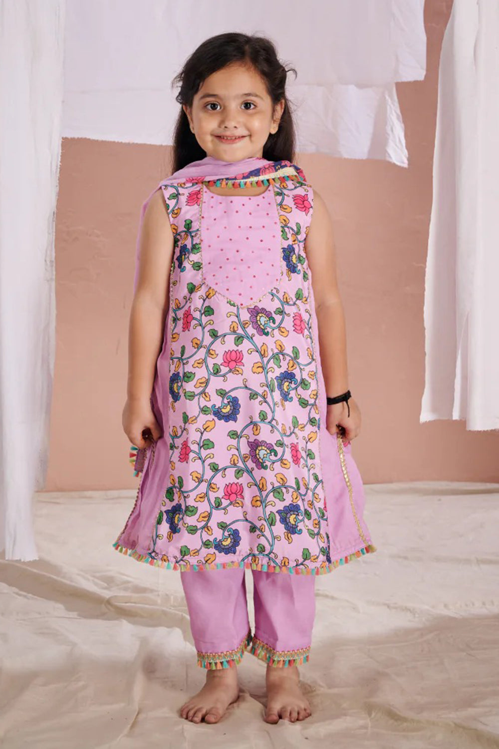 LAVENDER KALAMKARI SUIT SET