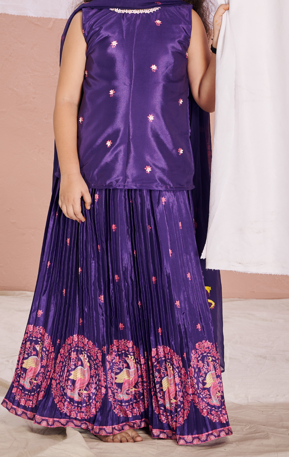 PURPLE KALAMKARI LEHENGA SET