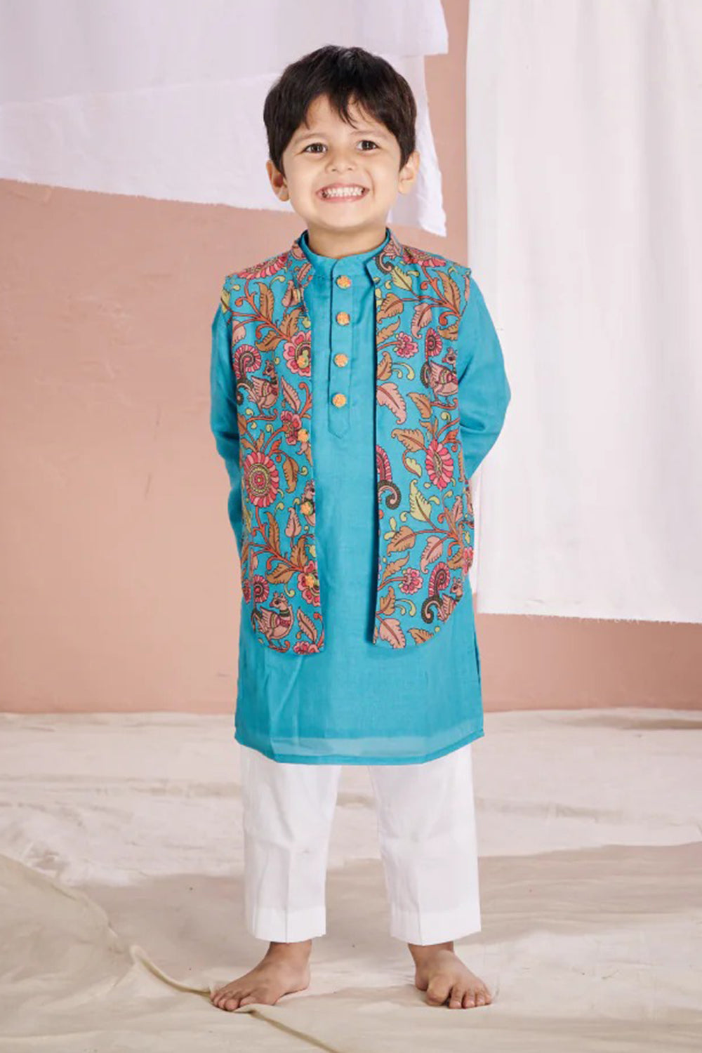 BLUE KALAMKARI BANDI SET