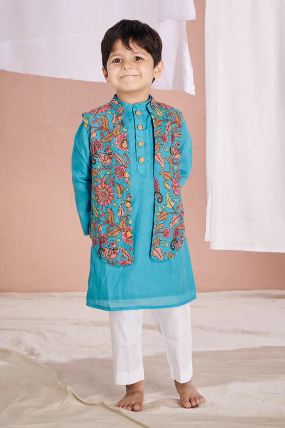 BLUE KALAMKARI BANDI SET