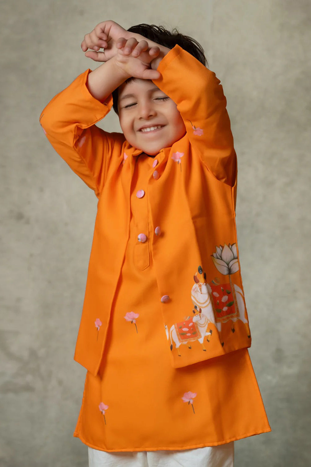 ORANGE PICHWAI BANDI SET