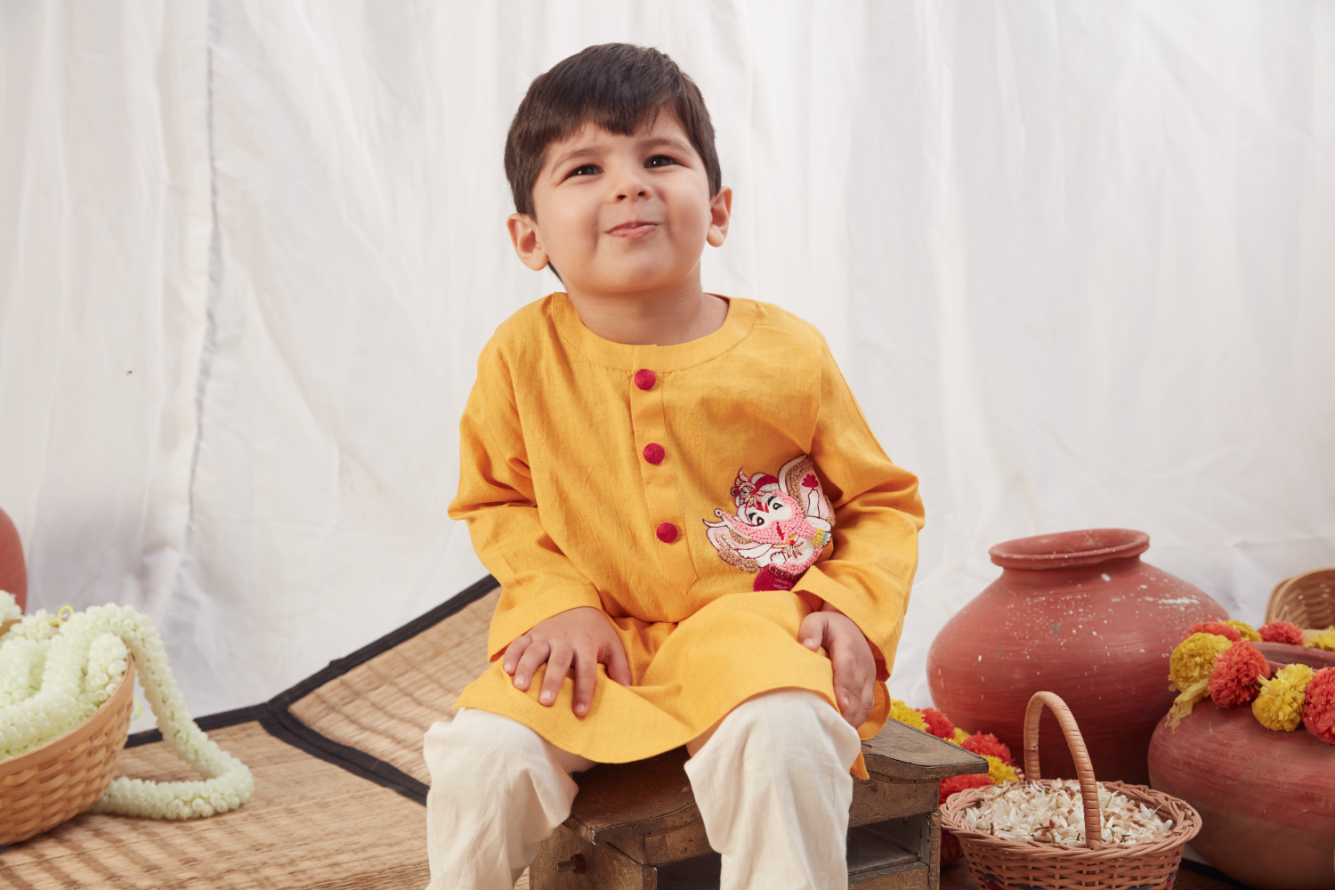 YELLOW GANESH KURTA SET