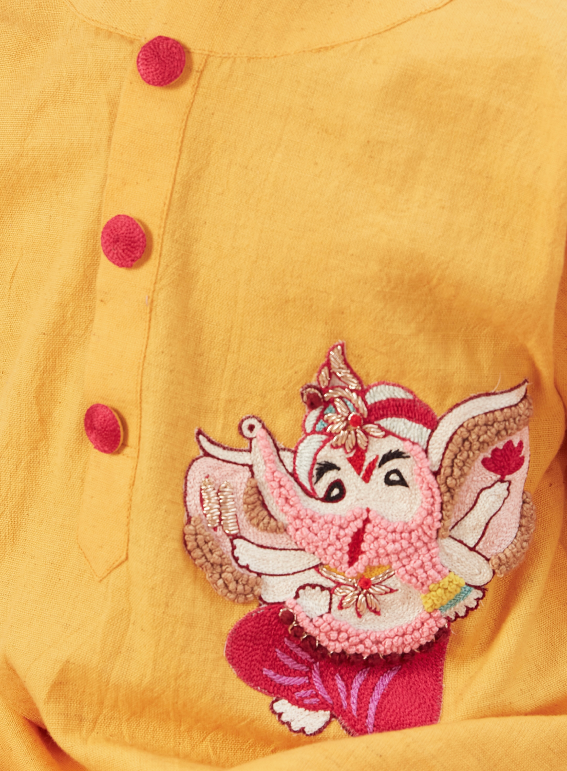 YELLOW GANESH KURTA SET