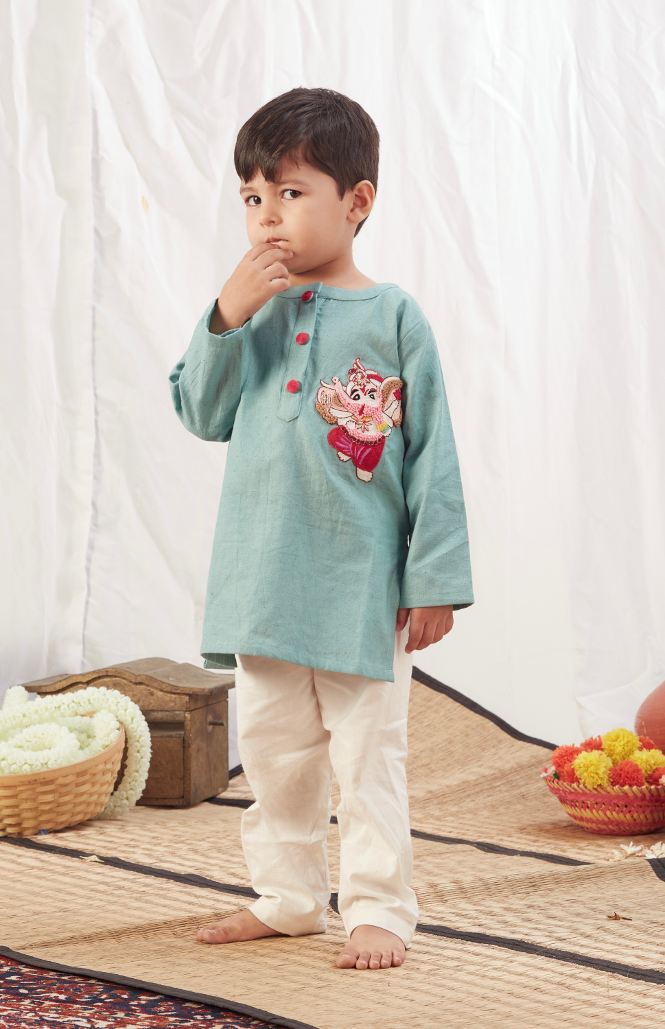 BLUE GANESHJI KURTA SET