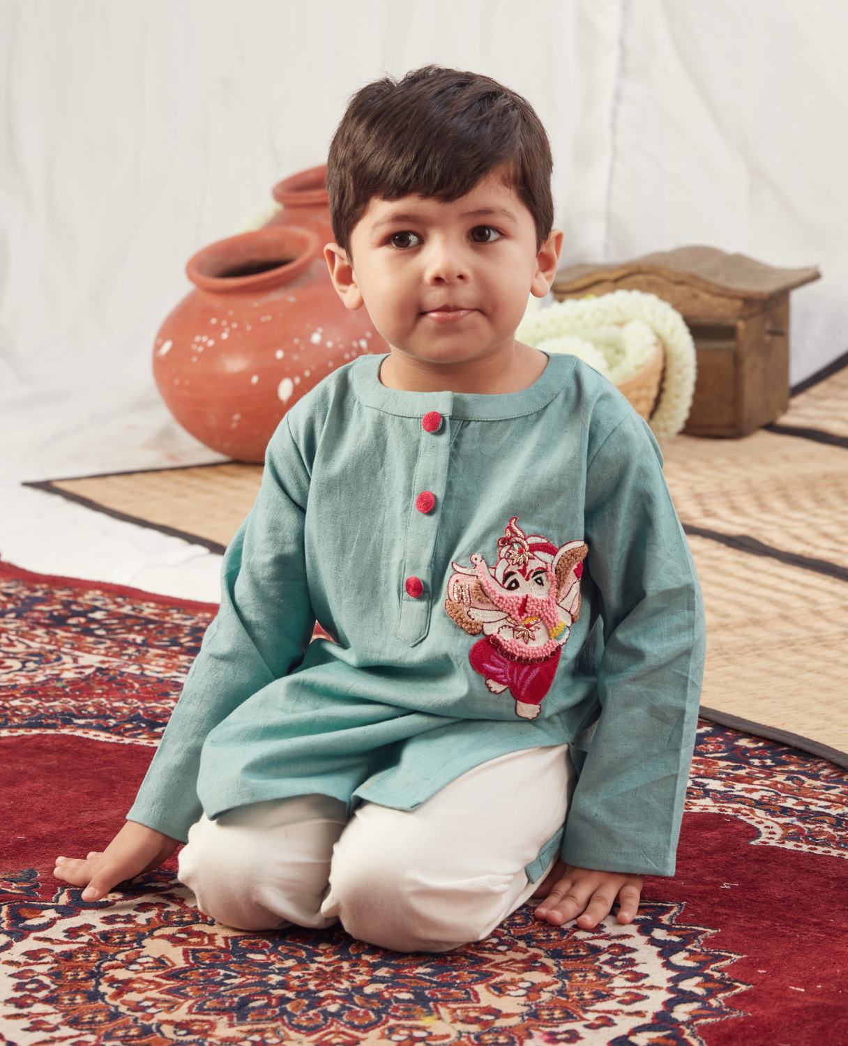 BLUE GANESHJI KURTA SET