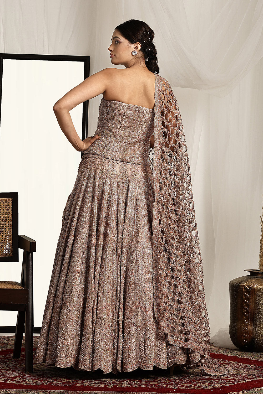 Corset Blouse And Lehenga Set